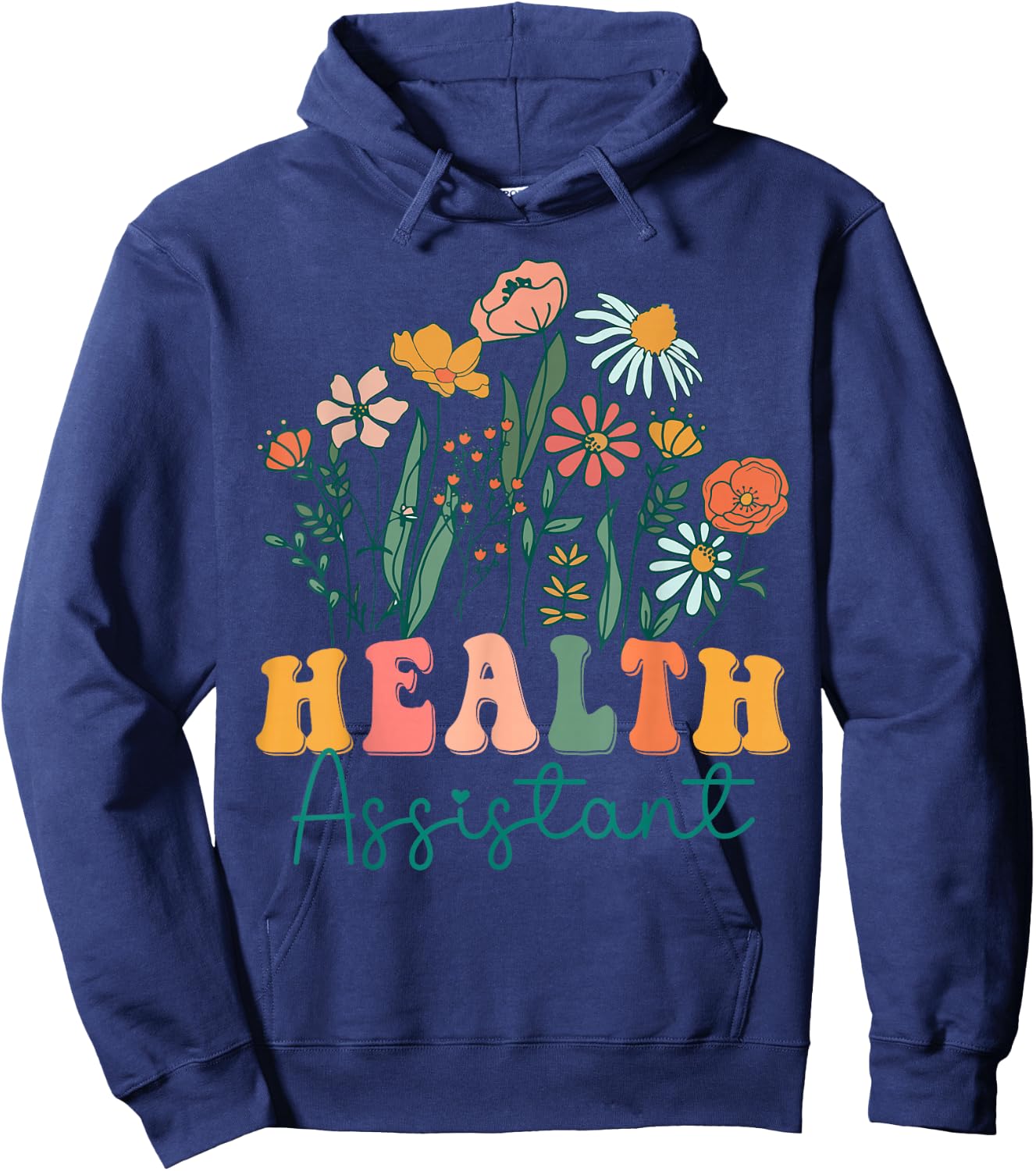Groovy Wildflower Health Assistant Hoodie - Hoodie | Navy