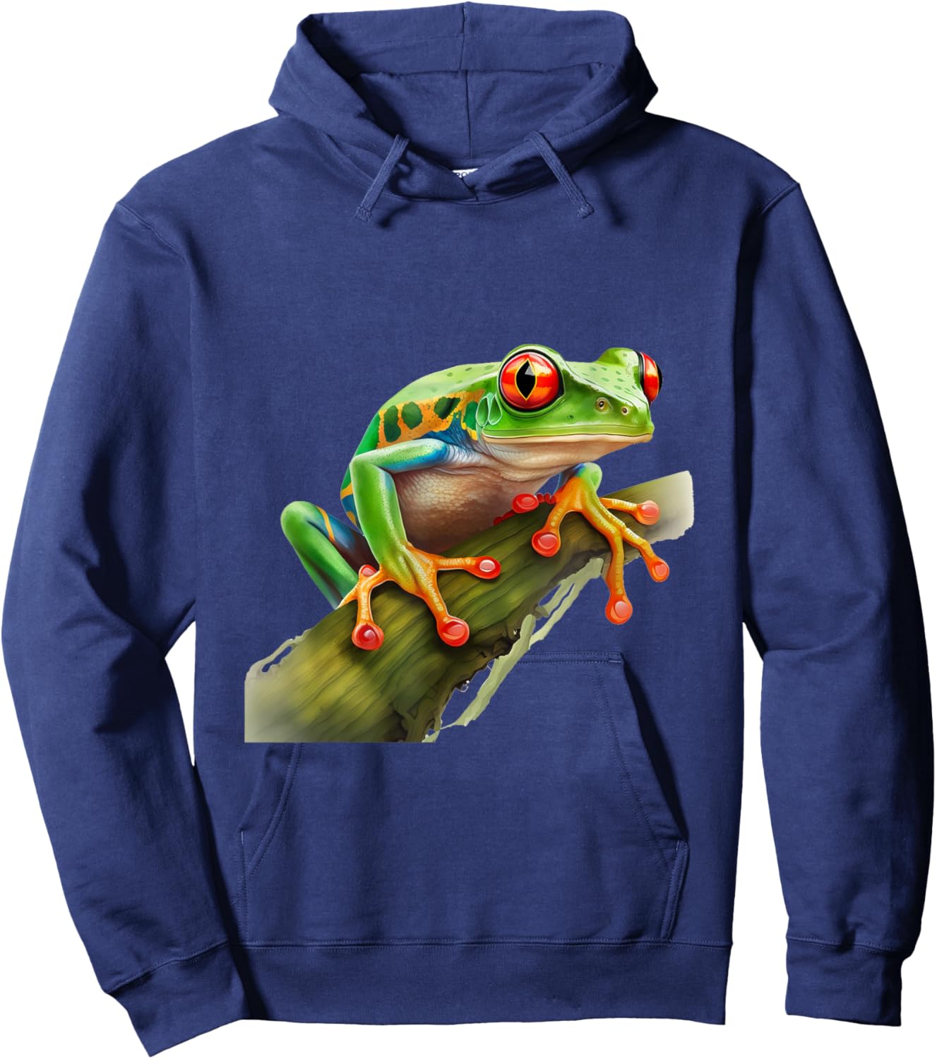 Green Body Frog Rainforest Amphibian Red Eyed Tree Frog Hoodie - Hoodie | Navy
