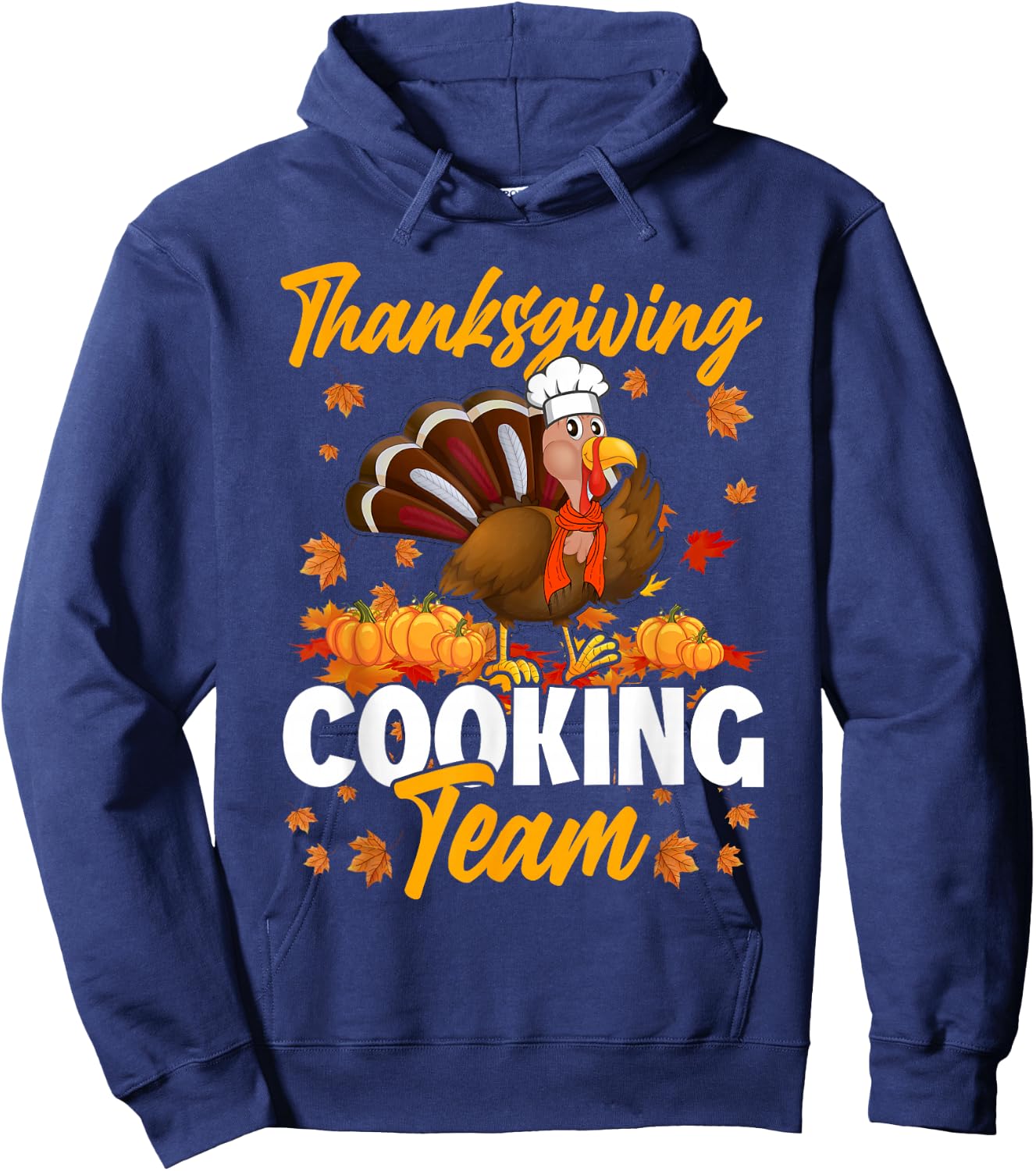 Funny Turkey Chef Thanksgiving - Women's Black Short Sleeve Thanksgiving - Small Hoodie - Hoodie | Navy