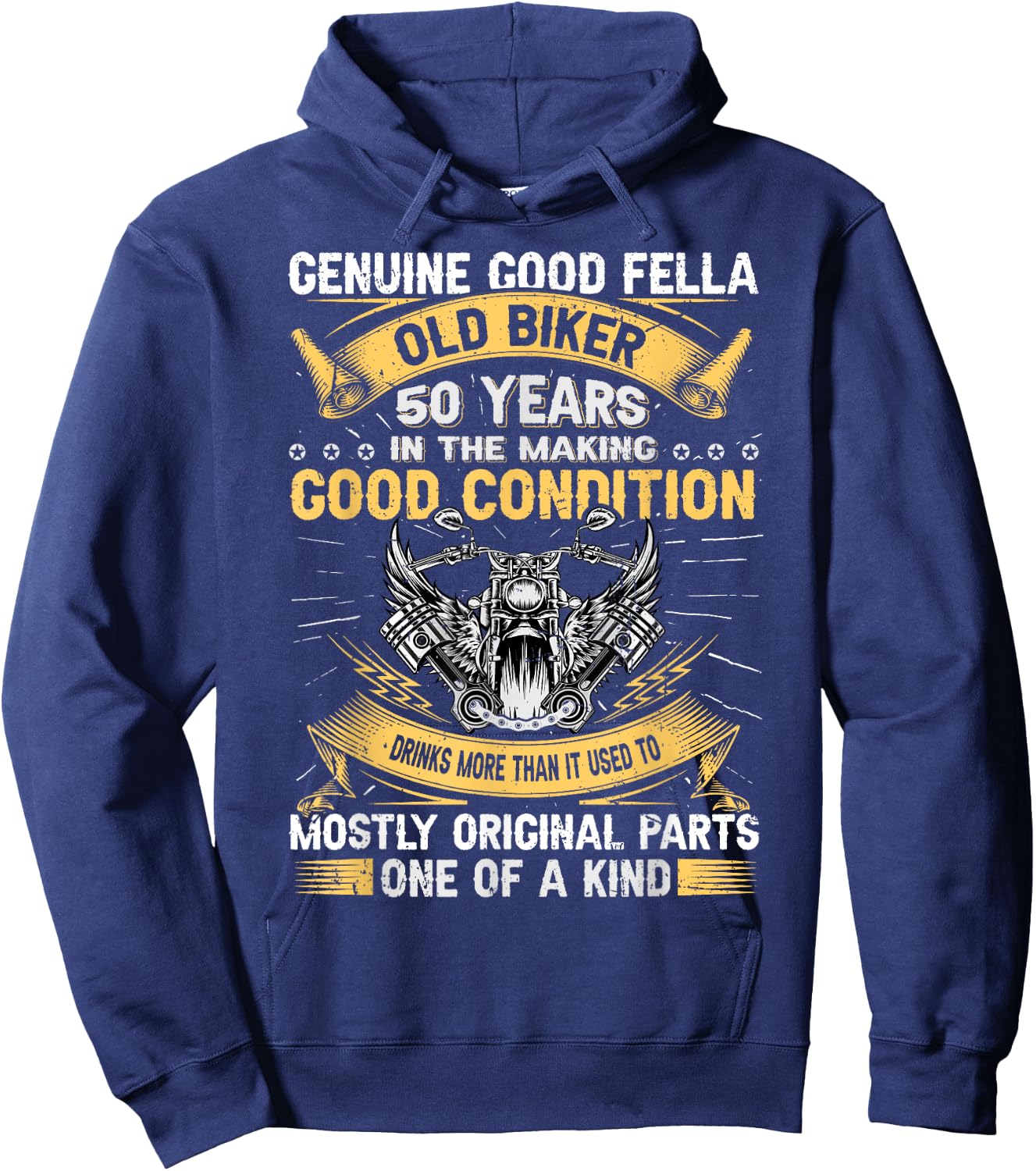 Old Biker 50 Years In The Making 50th Birthday Biker Hoodie - Hoodie | Navy