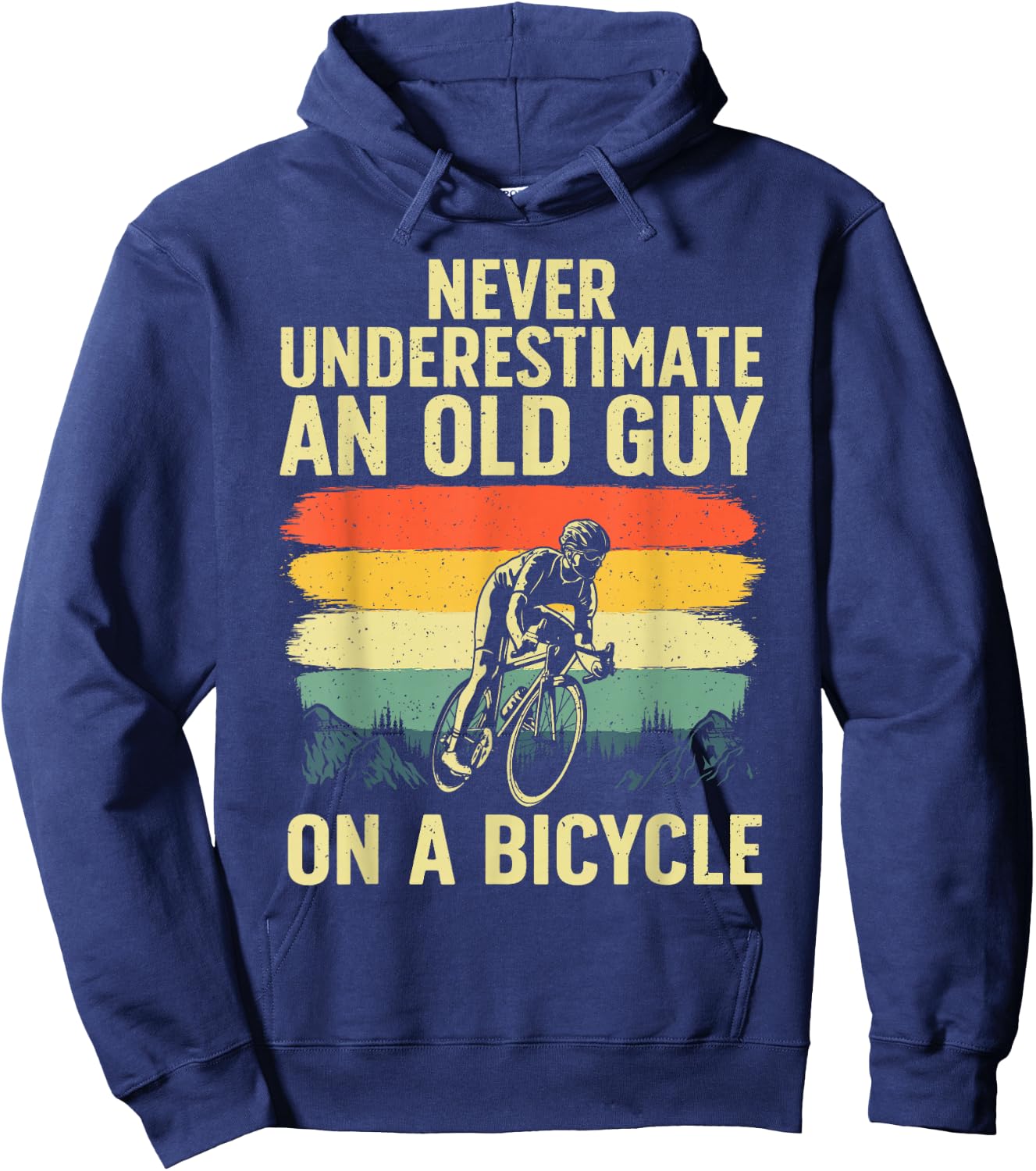 Cool Cycling Art Grandpa Bicycle Riding Cycle Racing Hoodie - Hoodie | Navy
