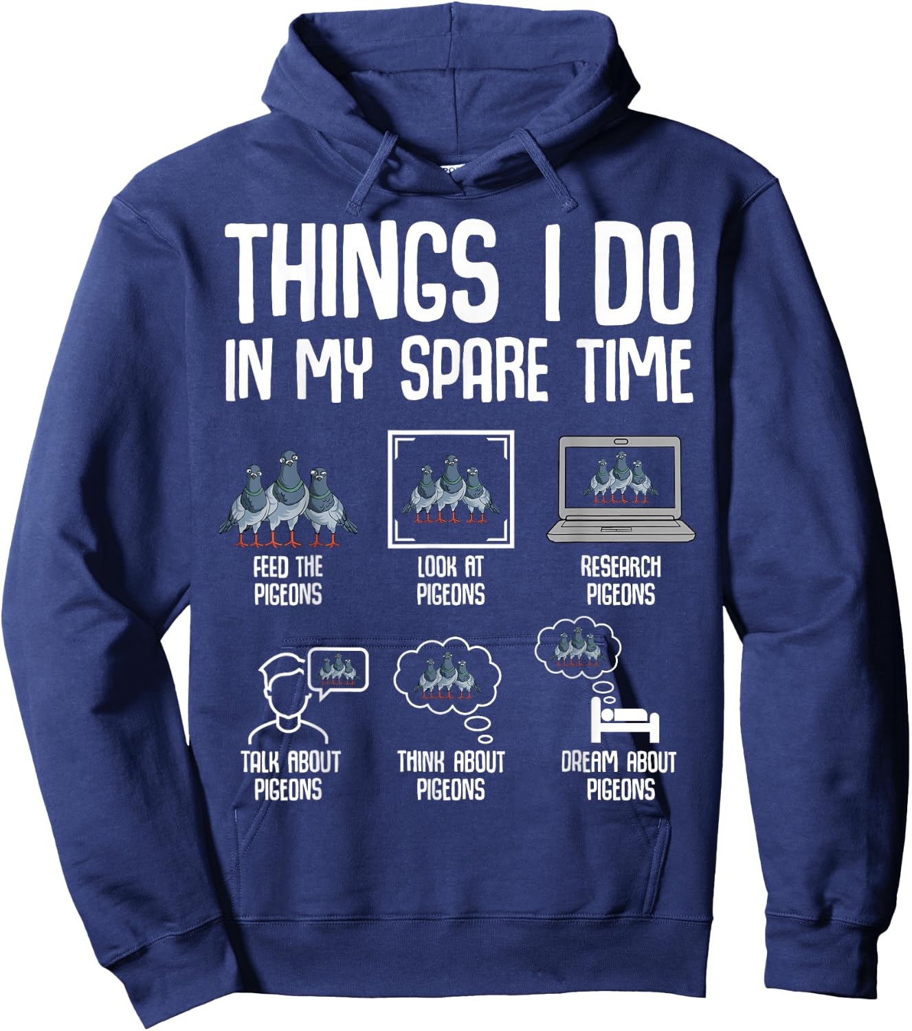 Pigeon Things I Do in My Spare Time Women Kids Girls Boys Hoodie - Hoodie | Navy