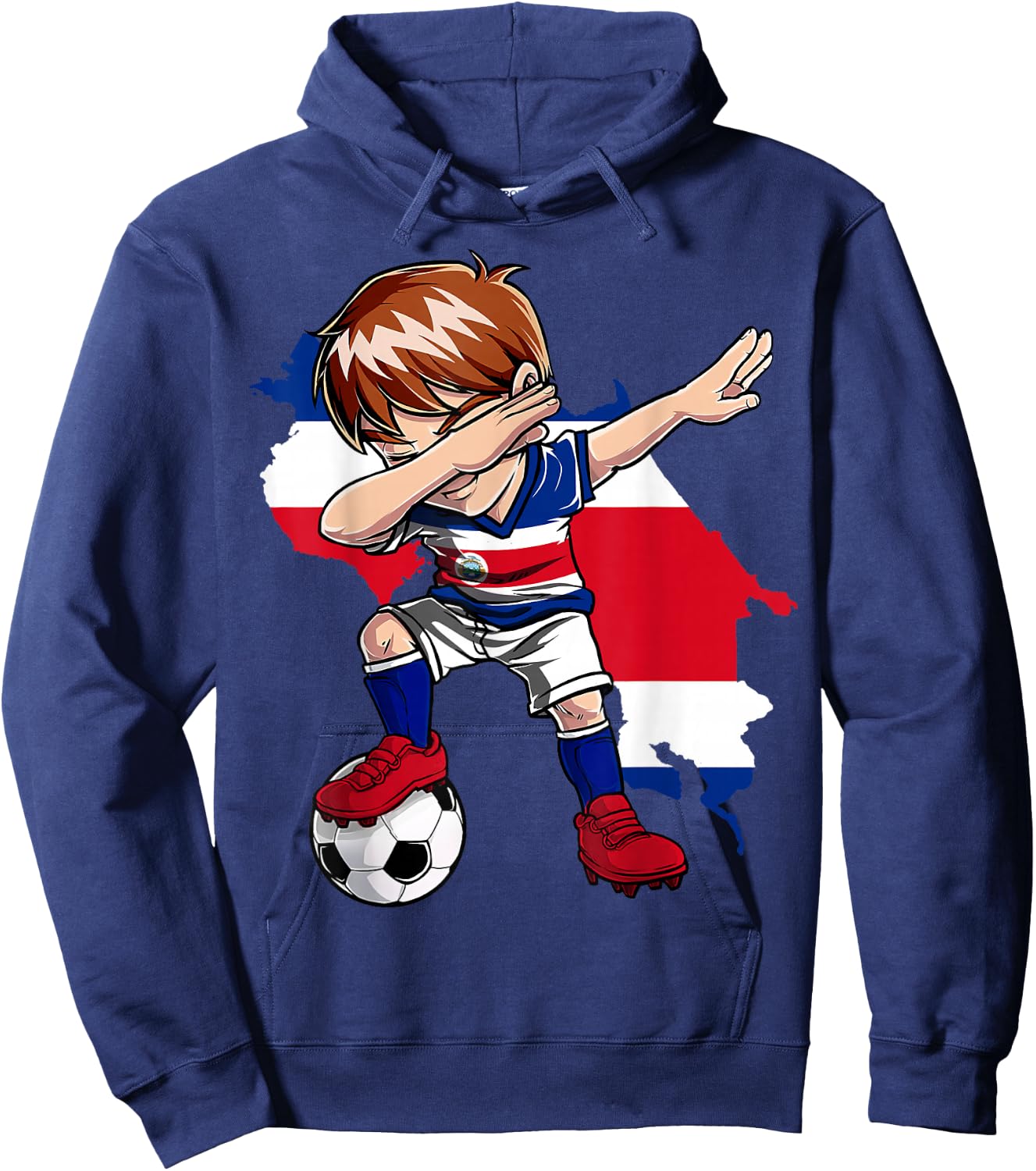 Dabbing Soccer Costa Rican Jersey Boy Costa Rica Football Hoodie - Hoodie | Navy