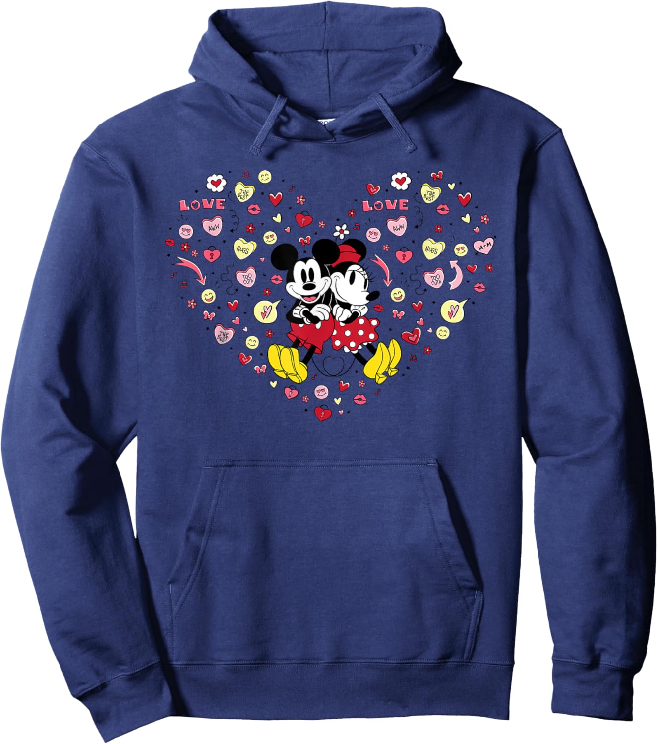 Disney Mickey & Minnie Heart of Love Valentine’s Day Retro Hoodie - Hoodie | Navy