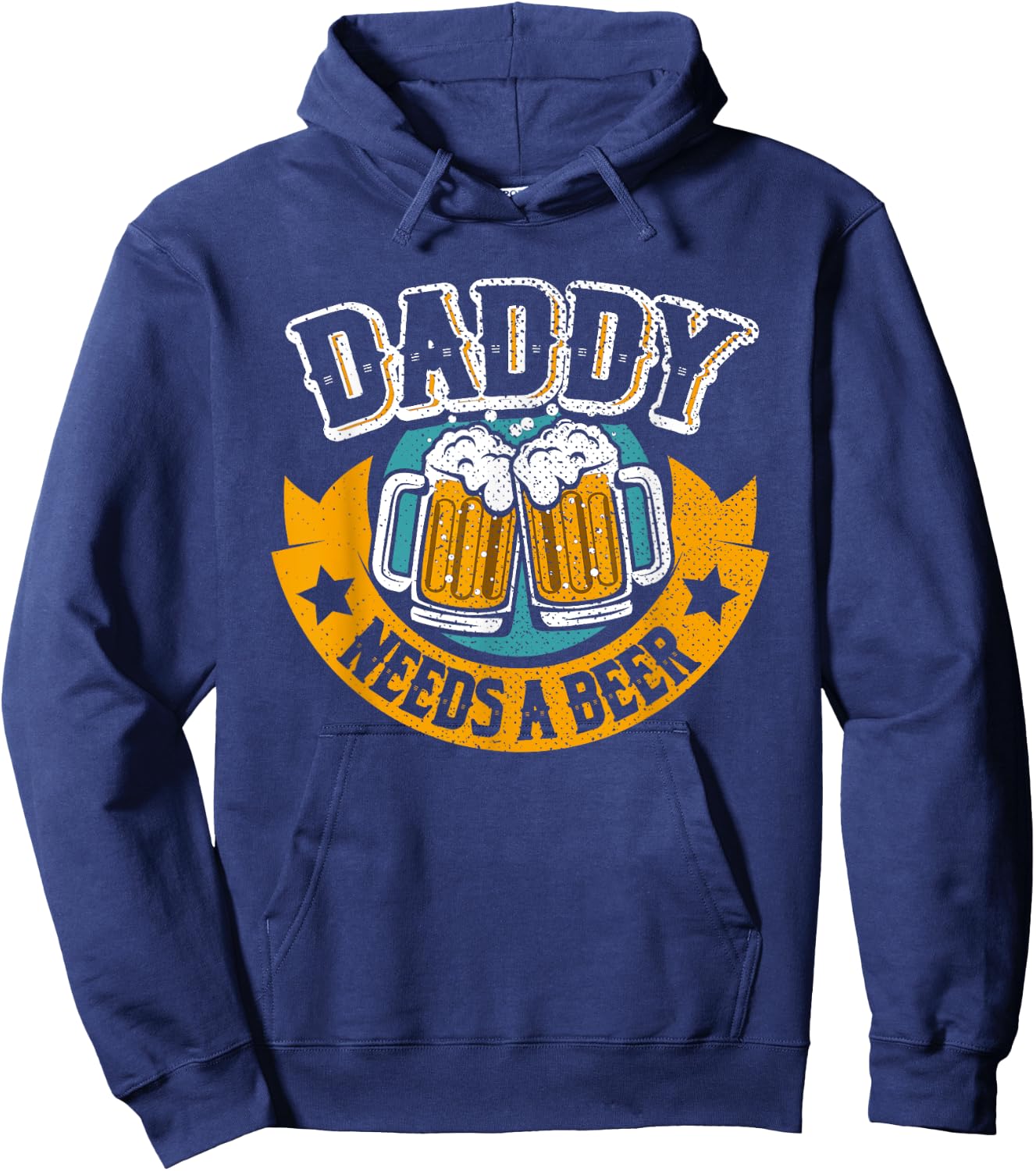 Daddy Needs Beer | Funny Father Beer Drinker Hoodie - Hoodie | Navy