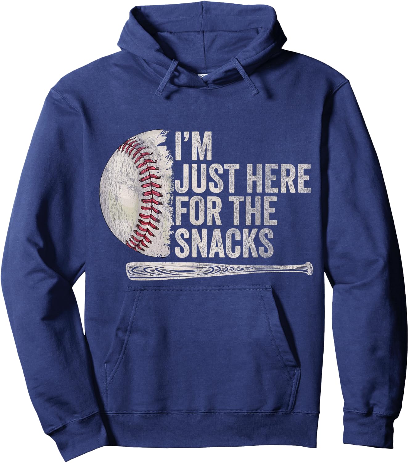 Funny Baseball Player Saying I'm Just Here For The snacks Hoodie - Hoodie | Navy
