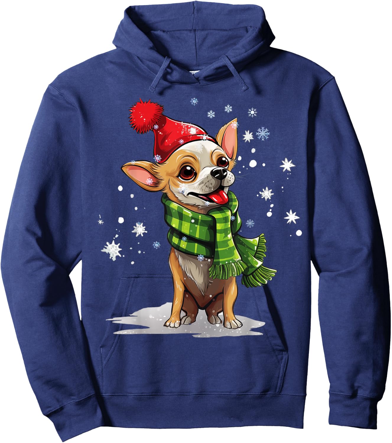 Chihuahua Dog Christmas Snow Winter Vibes Women Kids Hoodie - Hoodie | Navy