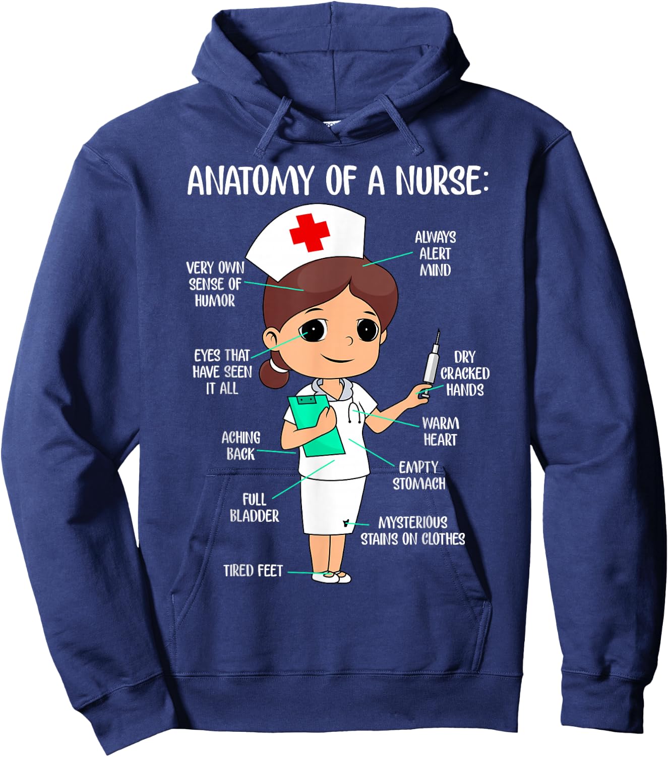 The Anatomy of a Nurse Hoodie - Hoodie | Navy