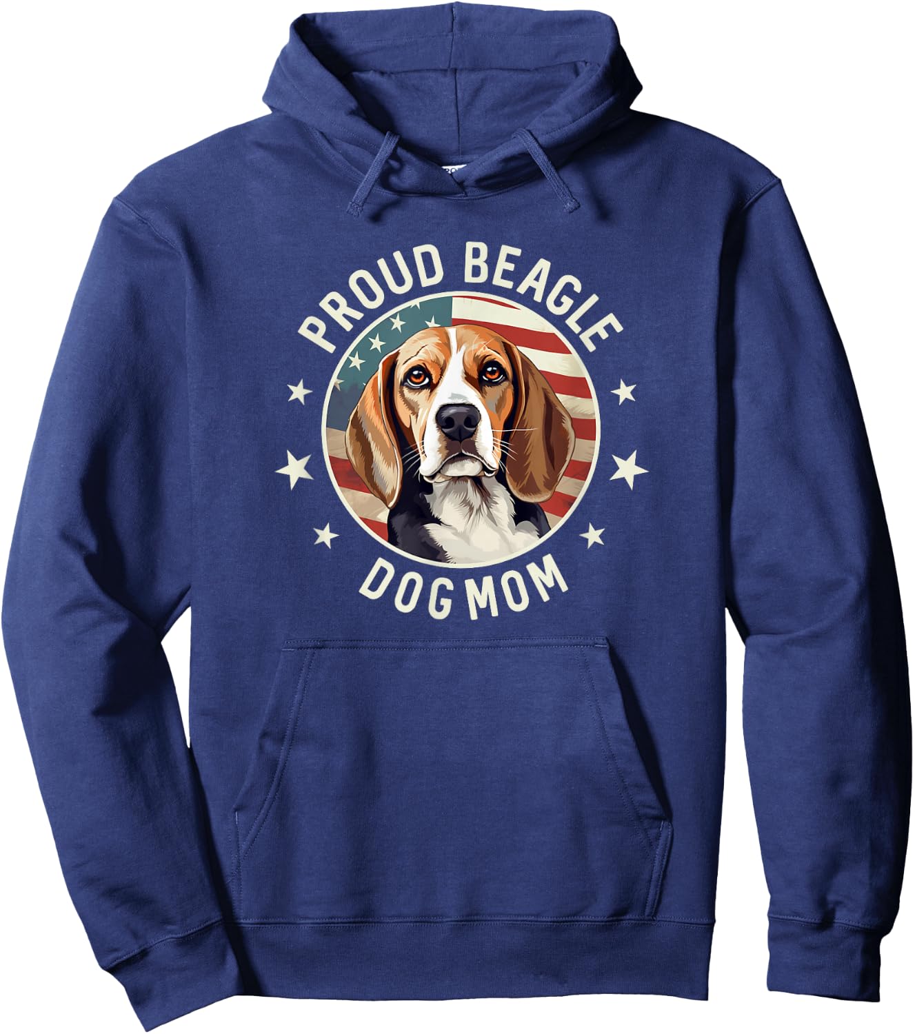 Beagle Gifts , American Flag Proud Beagle Dog Mom Hoodie - Hoodie | Navy
