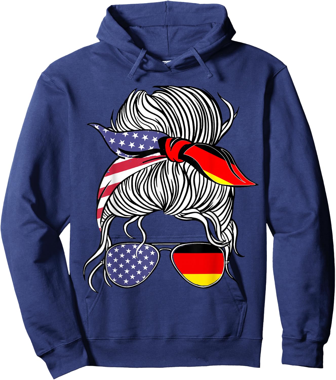 German American Patriot Grown Proud Women Girl Flag Hoodie - Hoodie | Navy