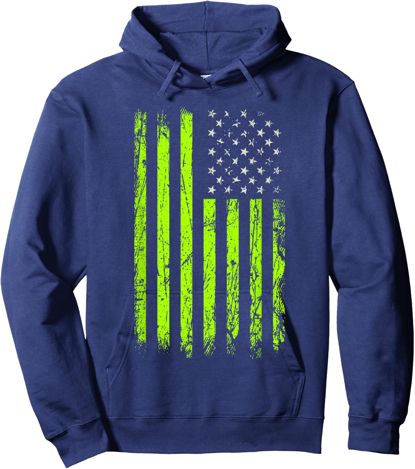 Green Stars & Stripes.American USA Flag Green Color Graphic Hoodie - Hoodie | Navy