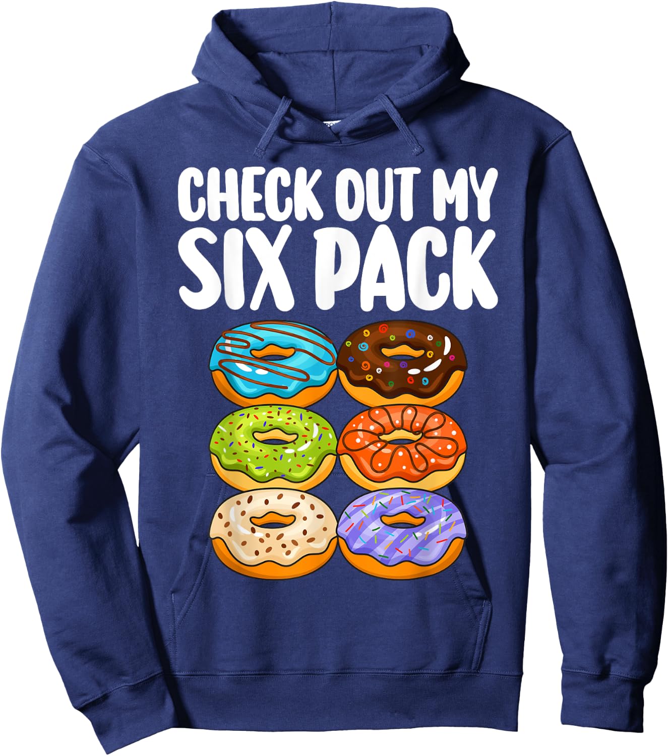 Funny Donut Art Women Doughnut Lover Gym Six Pack Hoodie - Hoodie | Navy
