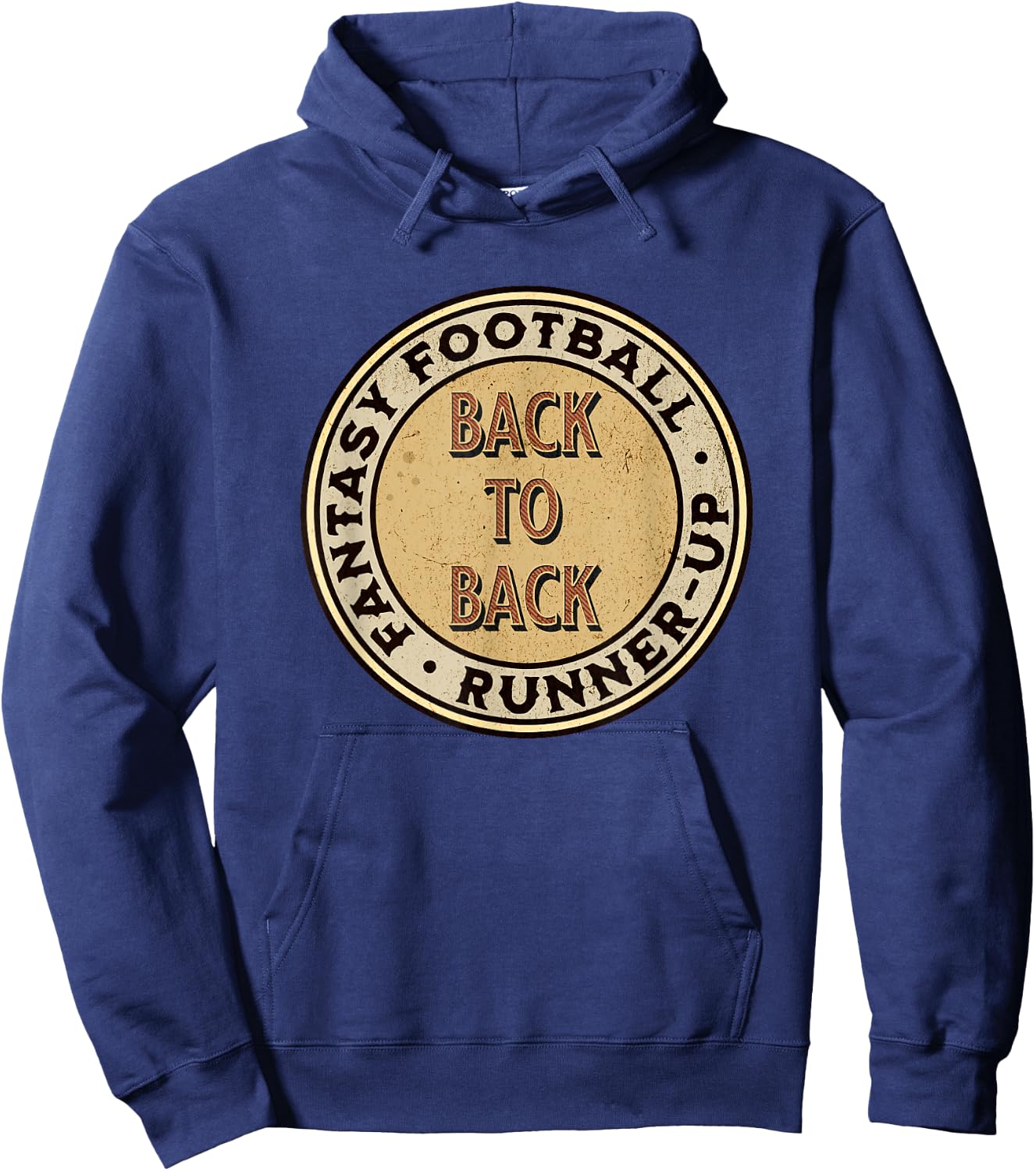 Fantasy Football Back To Back League Runner-Up, 2nd Place Hoodie - Hoodie | Navy