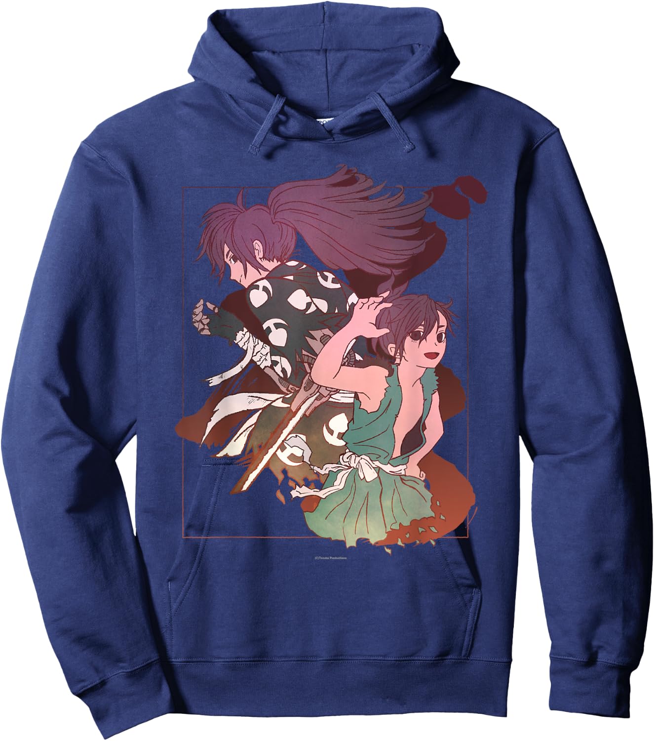 Tezuka Osamu World Dororo Anime , Women's, Black, Small, Short Sleeve, Classic Fit, Pull On, Round Collar, Modern Cartoon, Art, Birthday, Unique Graphic Design Hoodie - Hoodie | Navy