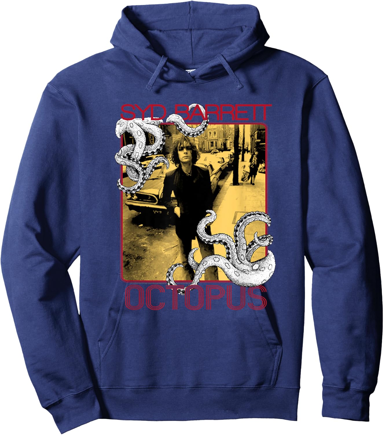 Syd Barrett -Adults Black Cotton 100% Small Classic Fit Short Sleeve Graphic Hoodie - Hoodie | Navy