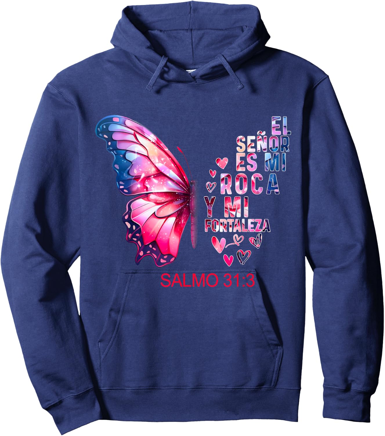Camiseta Cristiana Para Mujer En Espanol Spanish Salmo 31 Hoodie - Hoodie | Navy