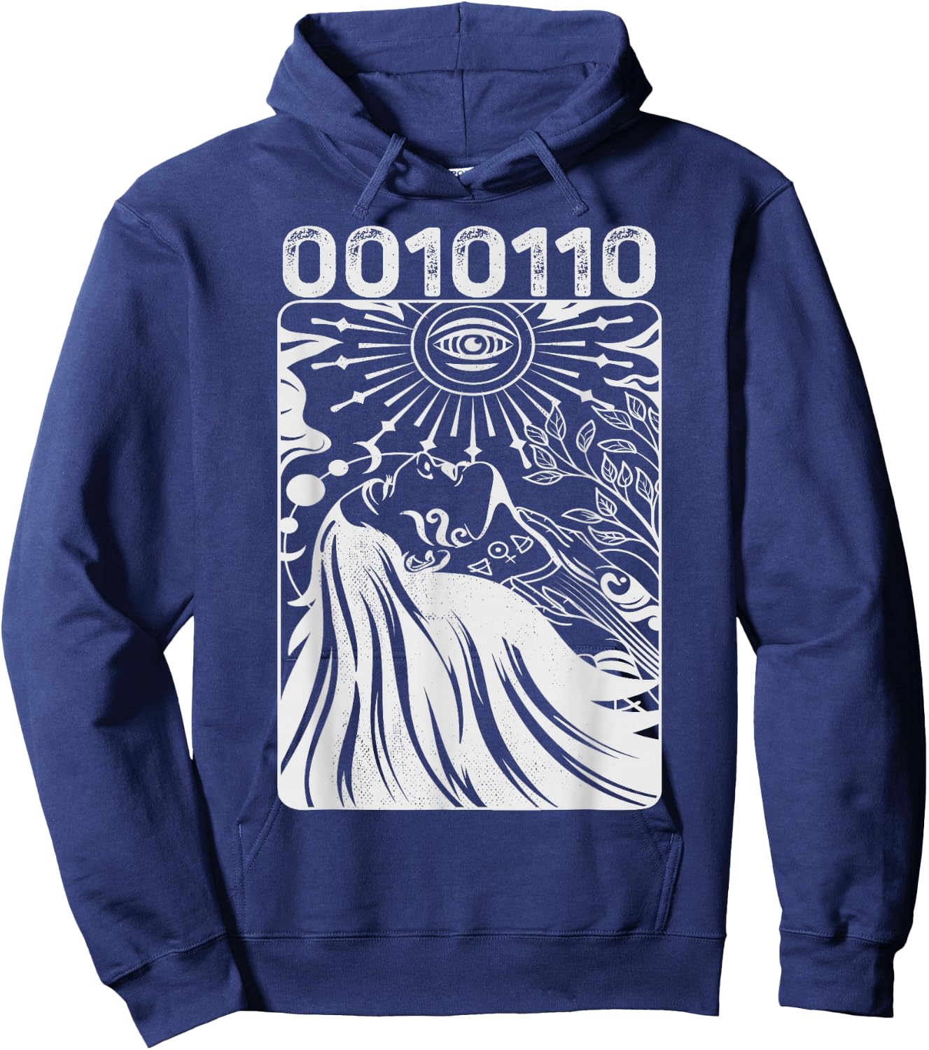 0010110 Spiritual Key Design Black Spiritual Hoodie - Hoodie | Navy