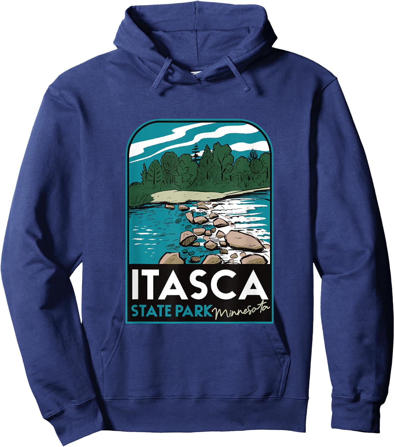 Itasca State Park MN Badge Hoodie - Hoodie | Navy