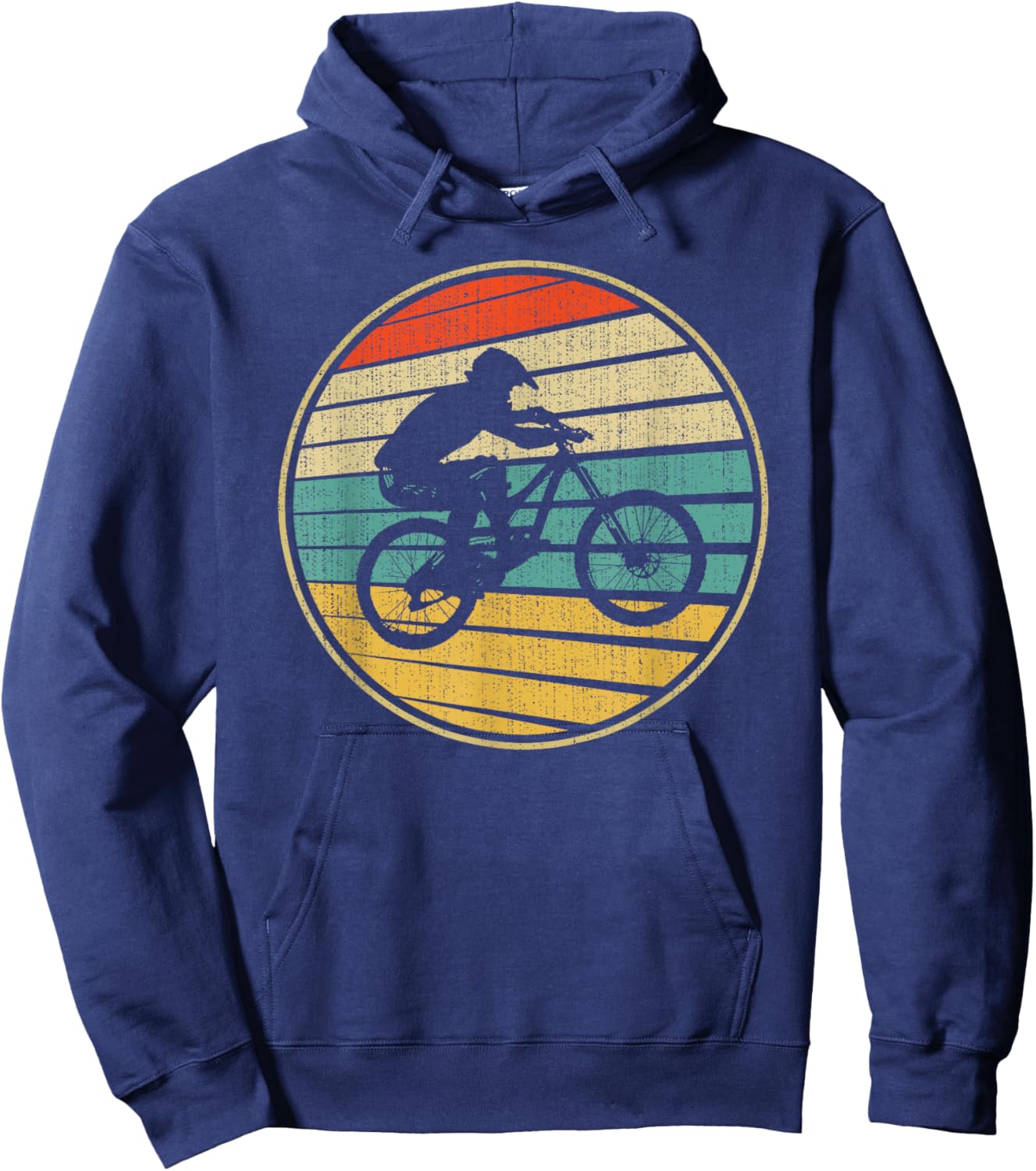 Vintage BMX Rider Retro Bike Bicycle Stunt Racing 70s 80s Hoodie - Hoodie | Navy