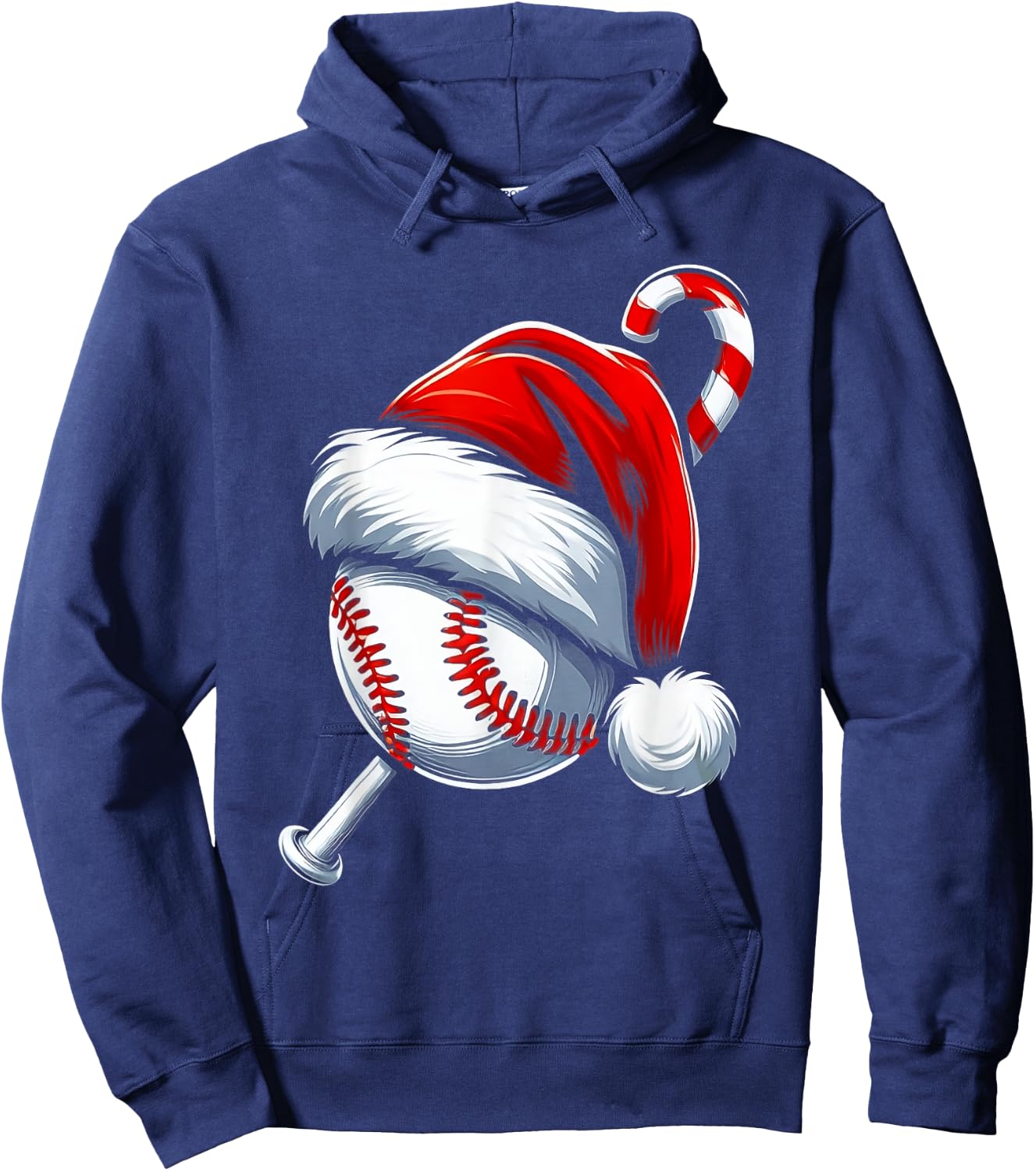 Christmas Santa Hat Baseball Matching Family Pajamas Sport Hoodie - Hoodie | Navy