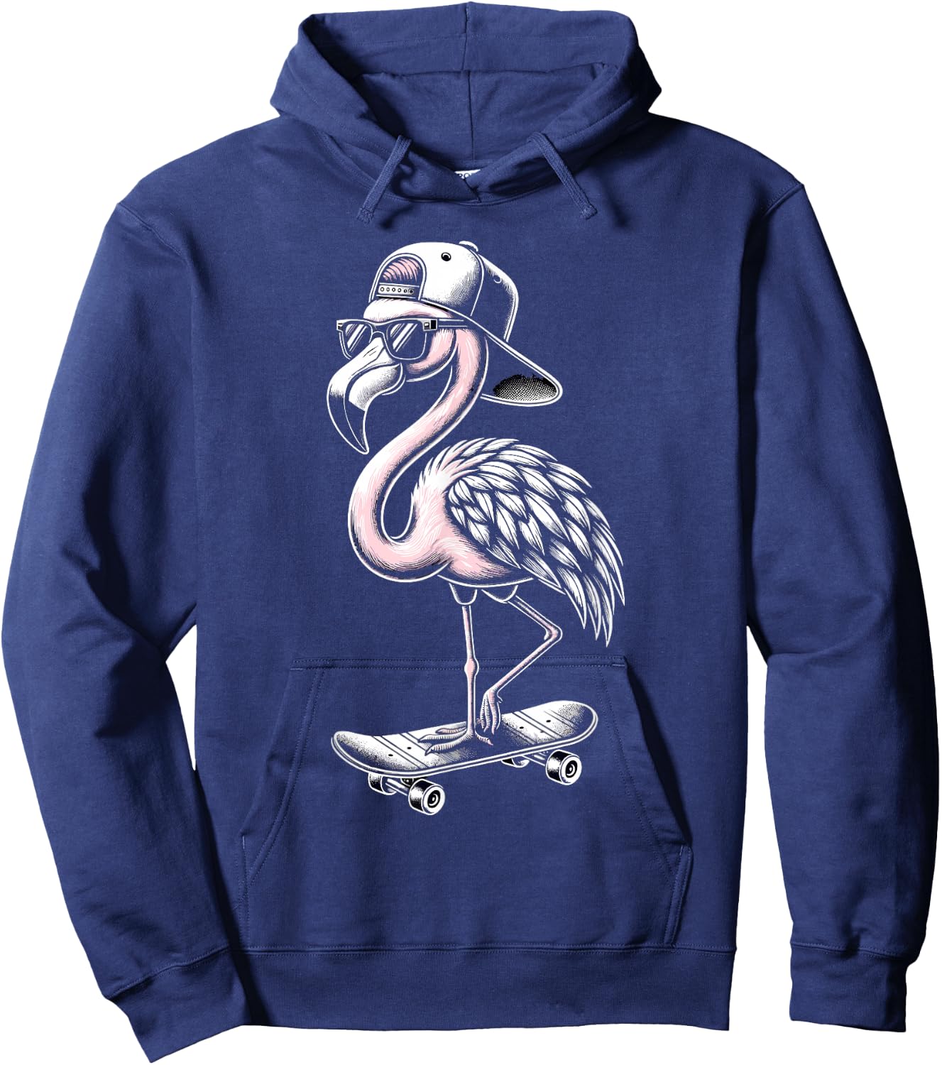 Skateboarding Flamingo Skater Skateboarder Women Hoodie - Hoodie | Navy