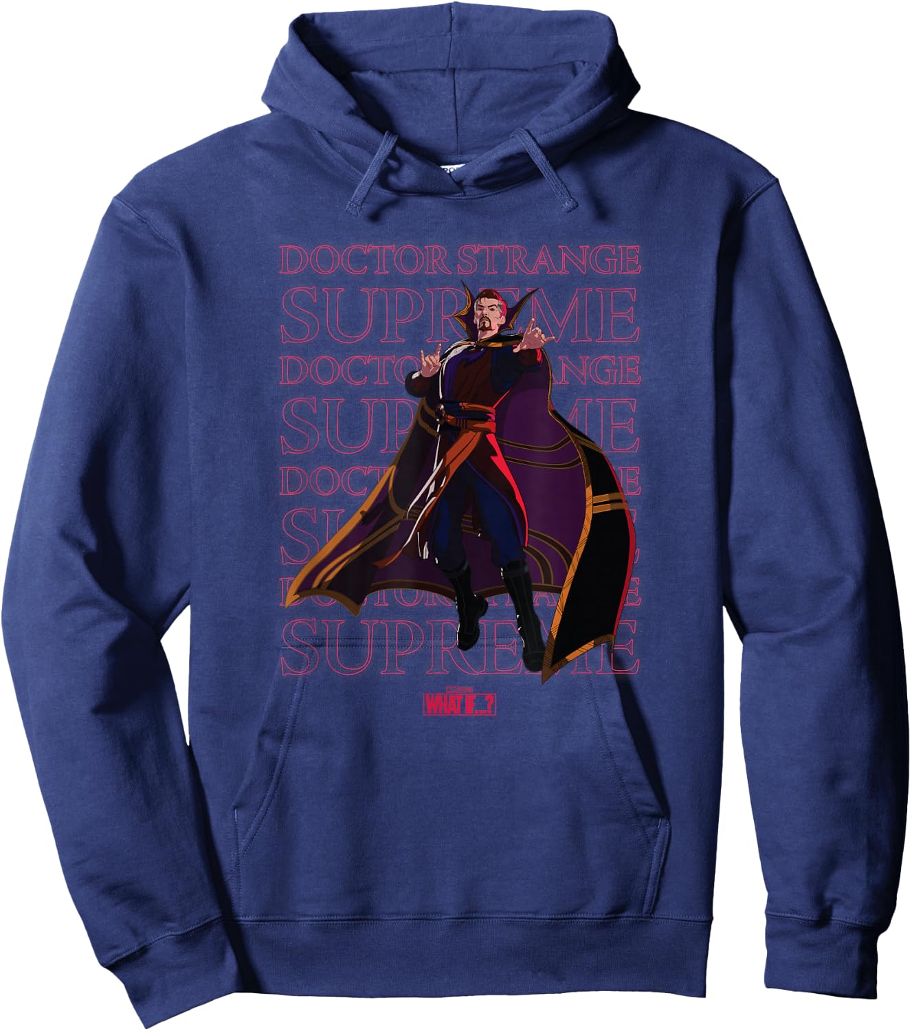 Marvel What If Doctor Strange Supreme Text Stack Portrait Hoodie - Hoodie | Navy