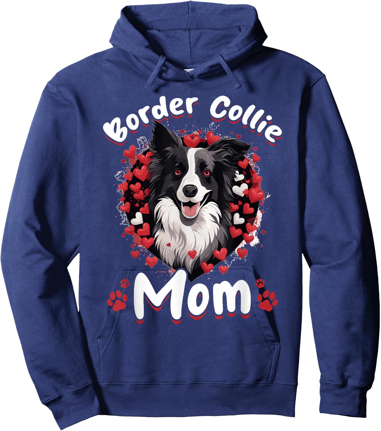 Border Collie Dog - Border Collie Mom Women Girls Kids Hoodie - Hoodie | Navy