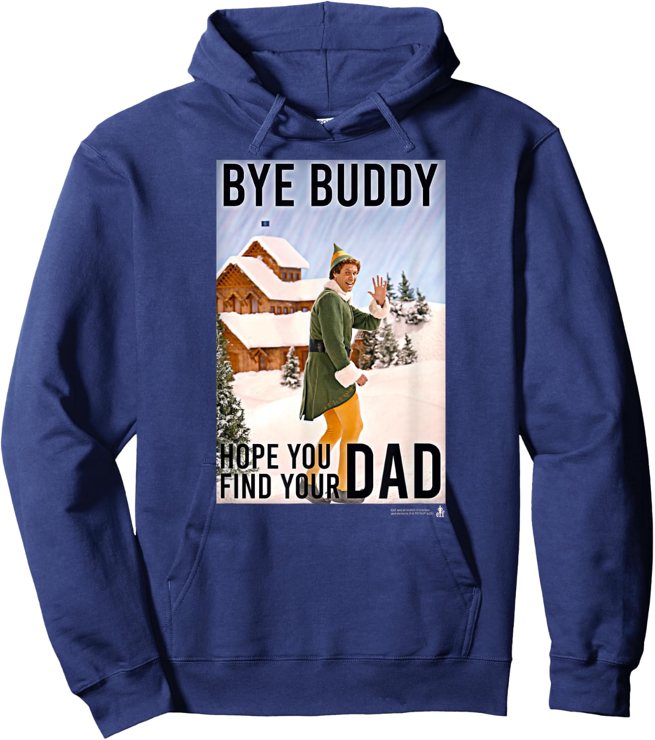 Elf Bye Buddy Heading Home for the Holidays Funny Christmas Hoodie - Hoodie | Navy