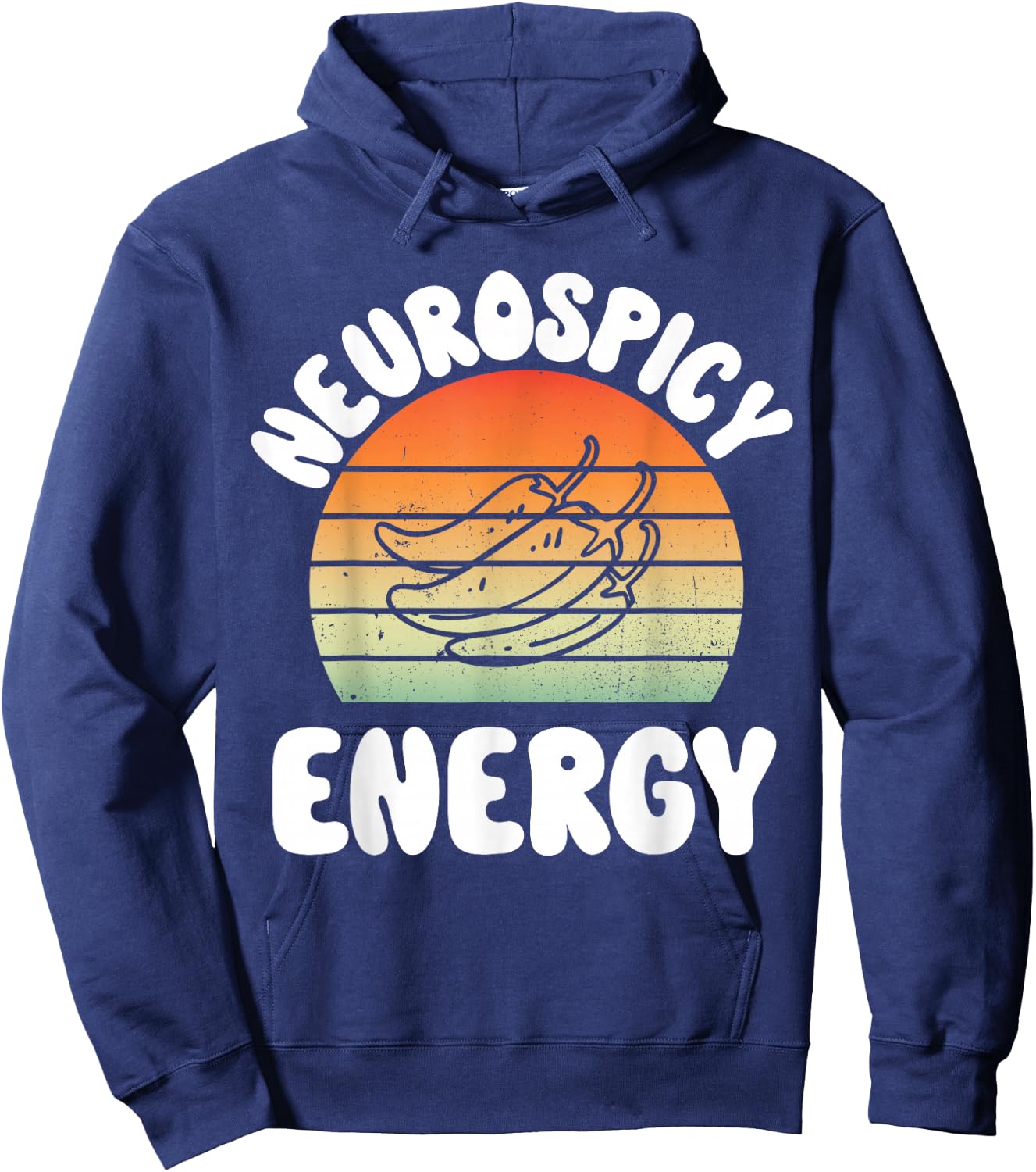 Neurospicy Energy Neurodivergence ADD Autism Aspergers ADHD Hoodie - Hoodie | Navy