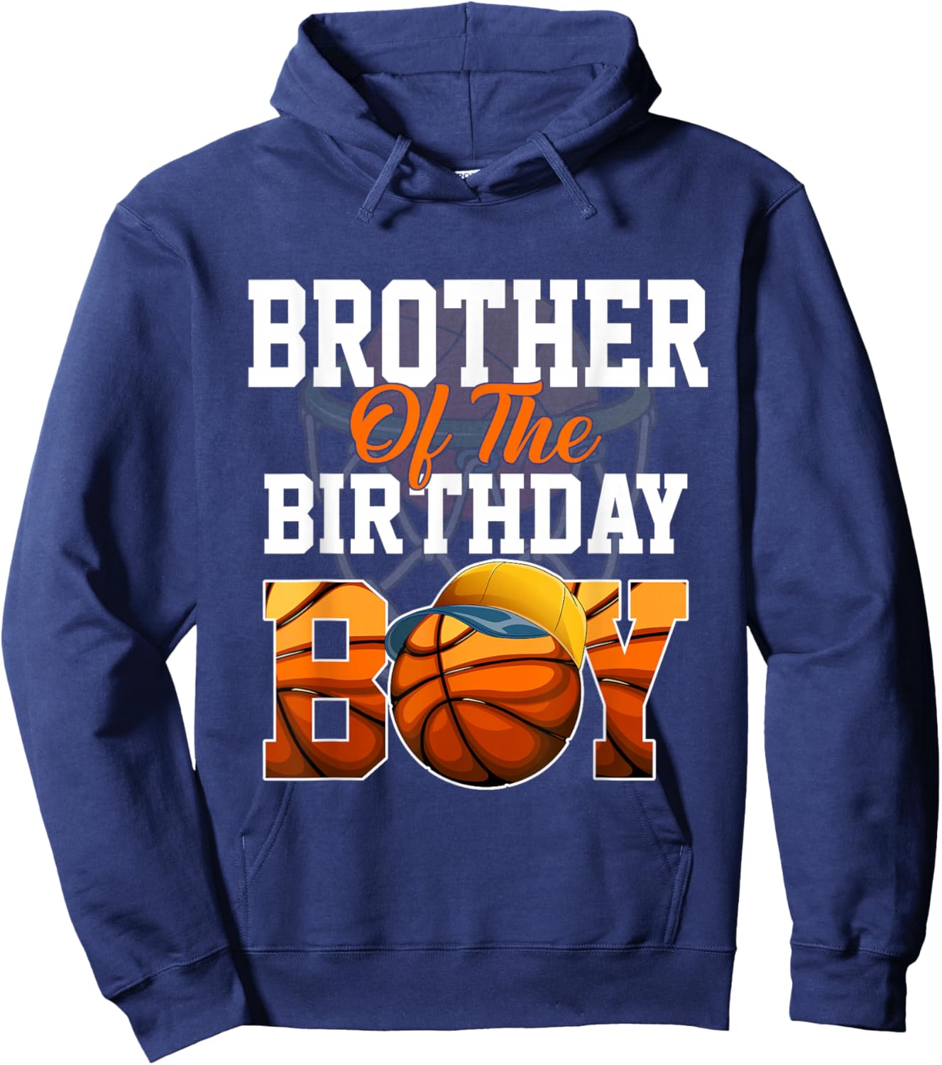 Family Baller B-day Party Brother Basketball Birthday Boy Hoodie - Hoodie | Navy