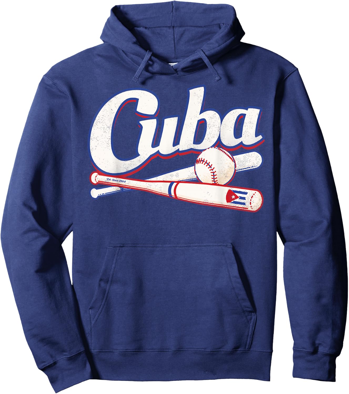 Cuba Baseball Shirt Fan Cuban Flag Sport Team Graphic Hoodie - Hoodie | Navy