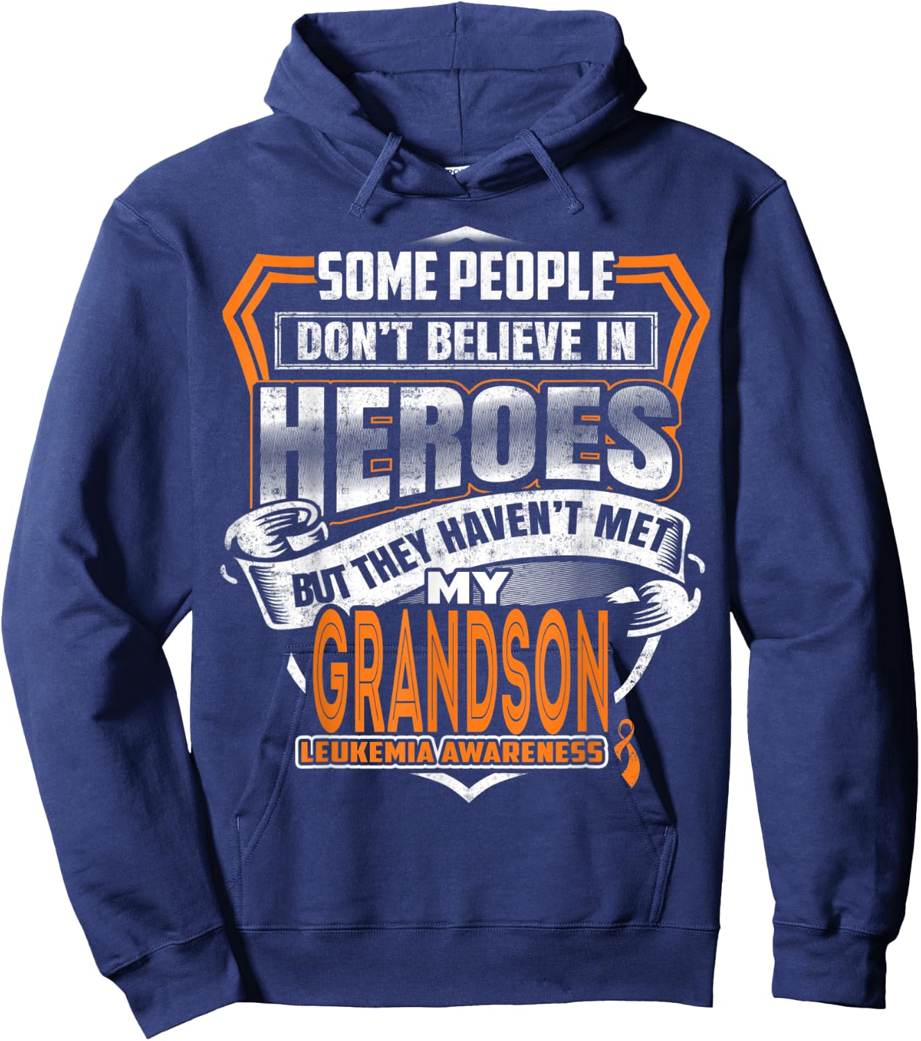 My Grandson's Fight is My Fight Leukemia Awareness Hoodie - Hoodie | Navy