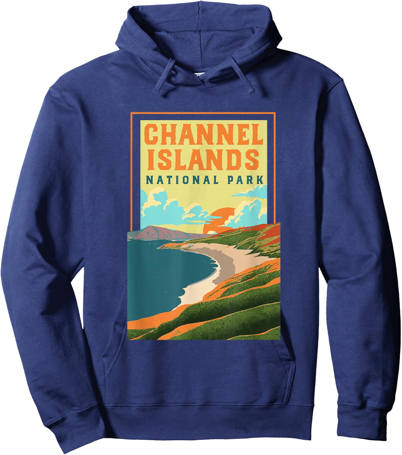 Channel Islands California WPA National Parks Poster Retro Hoodie - Hoodie | Navy