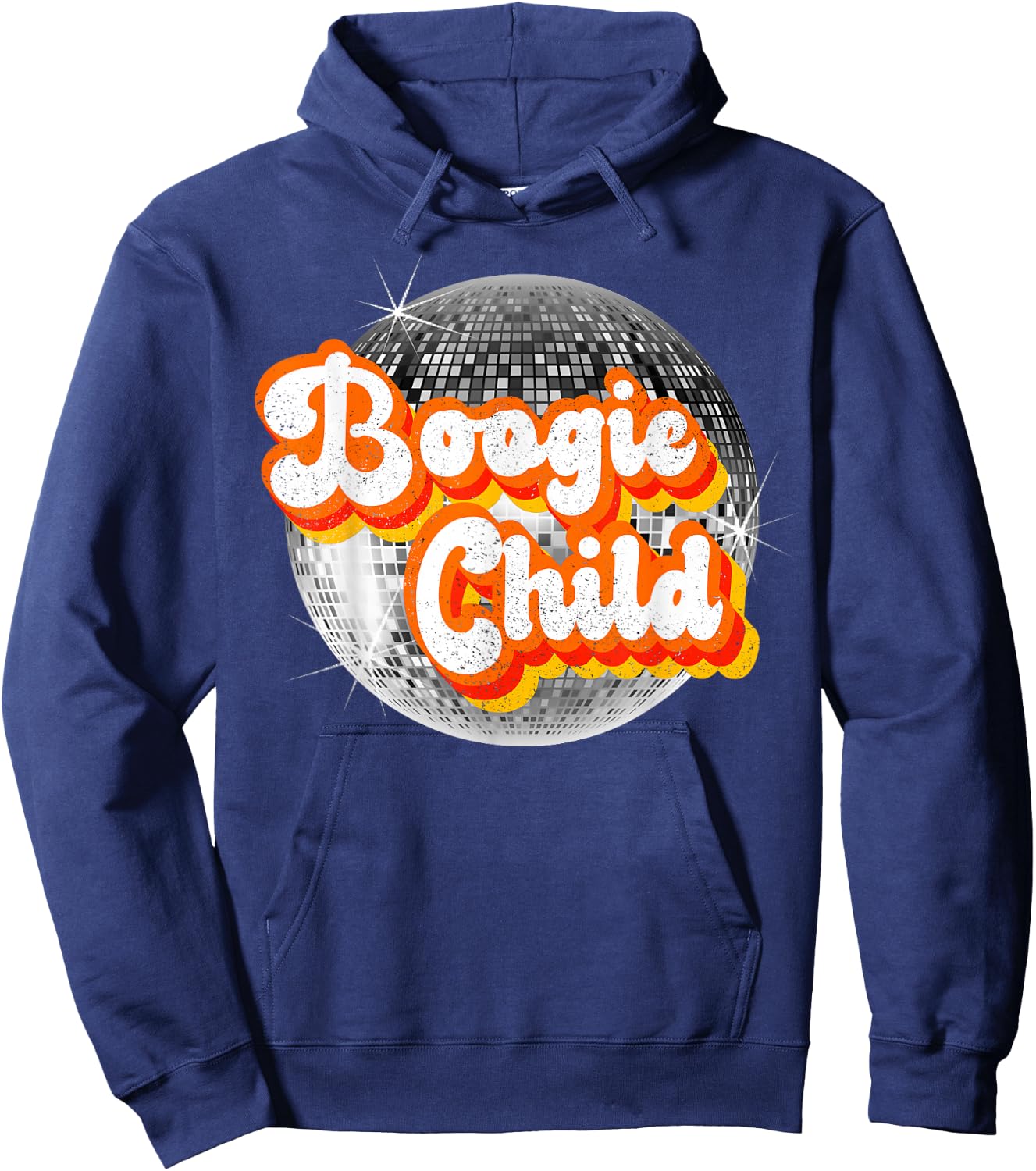 Funky Vintage Retro Disco Dancer 70s Boogie Child Party Time Hoodie - Hoodie | Navy