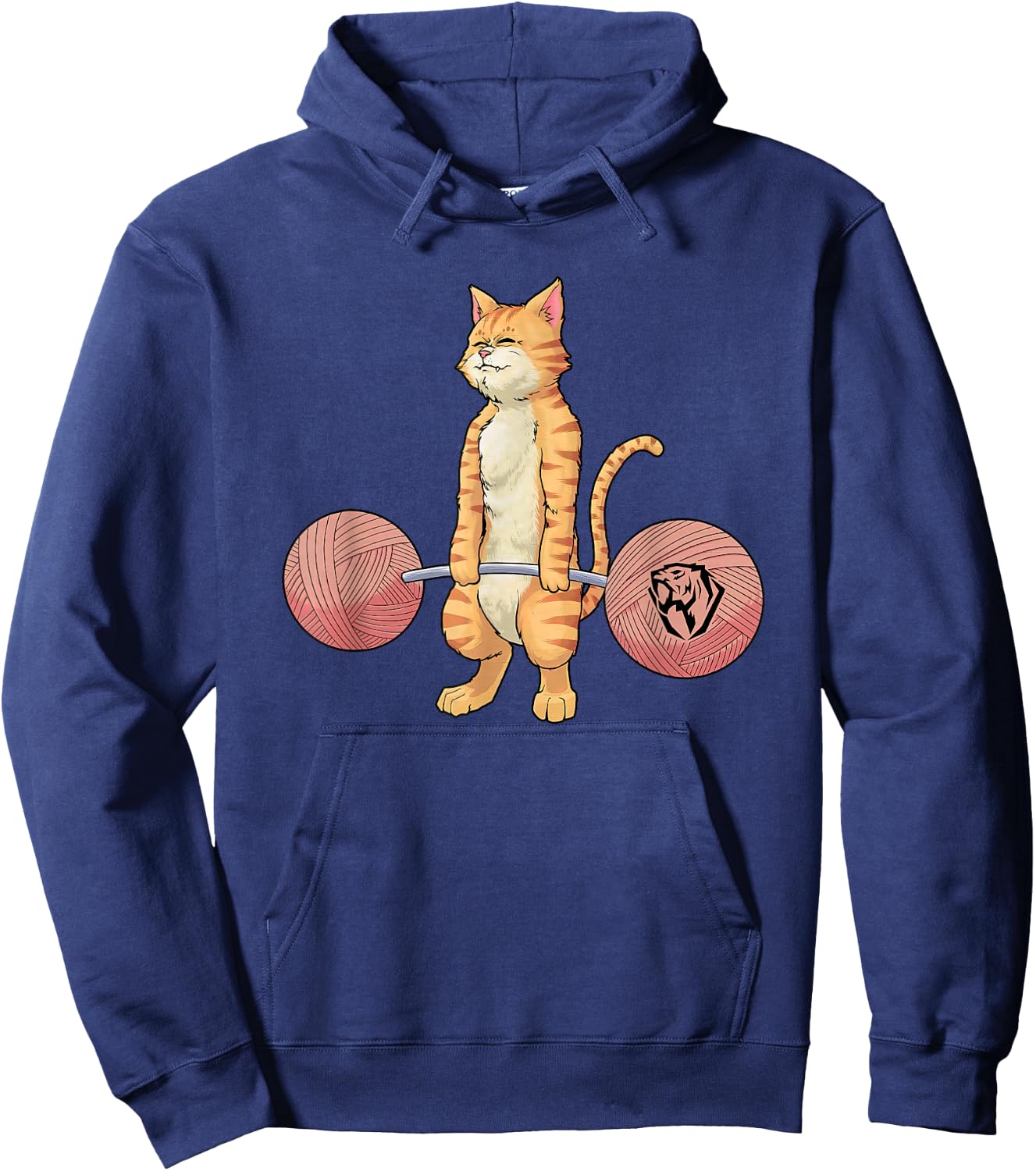 Deadlifting Tabby Cat Funny Women Hoodie - Hoodie | Navy