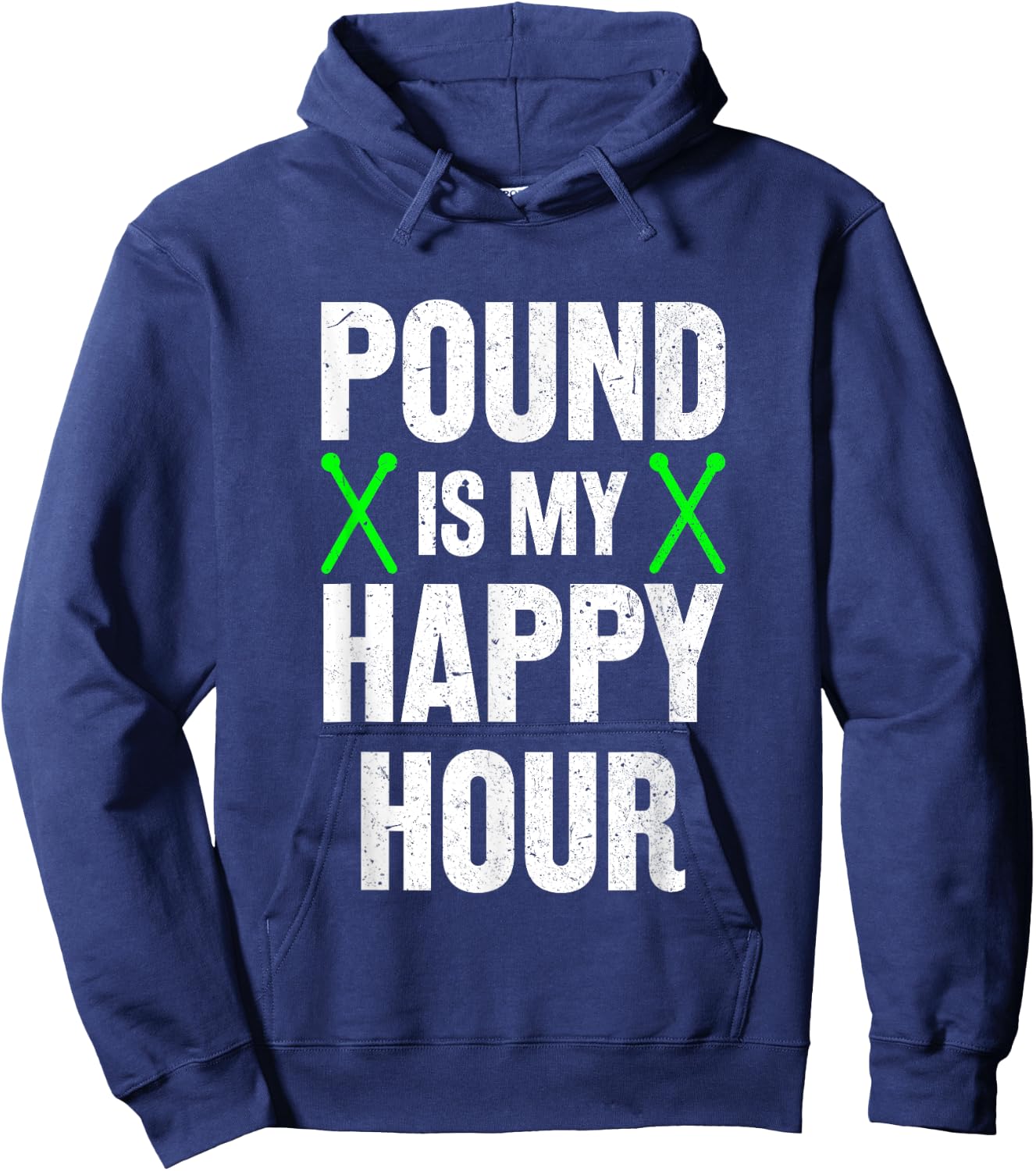 Pound Fitness Pound is My Happy Hour Workout Hoodie - Hoodie | Navy