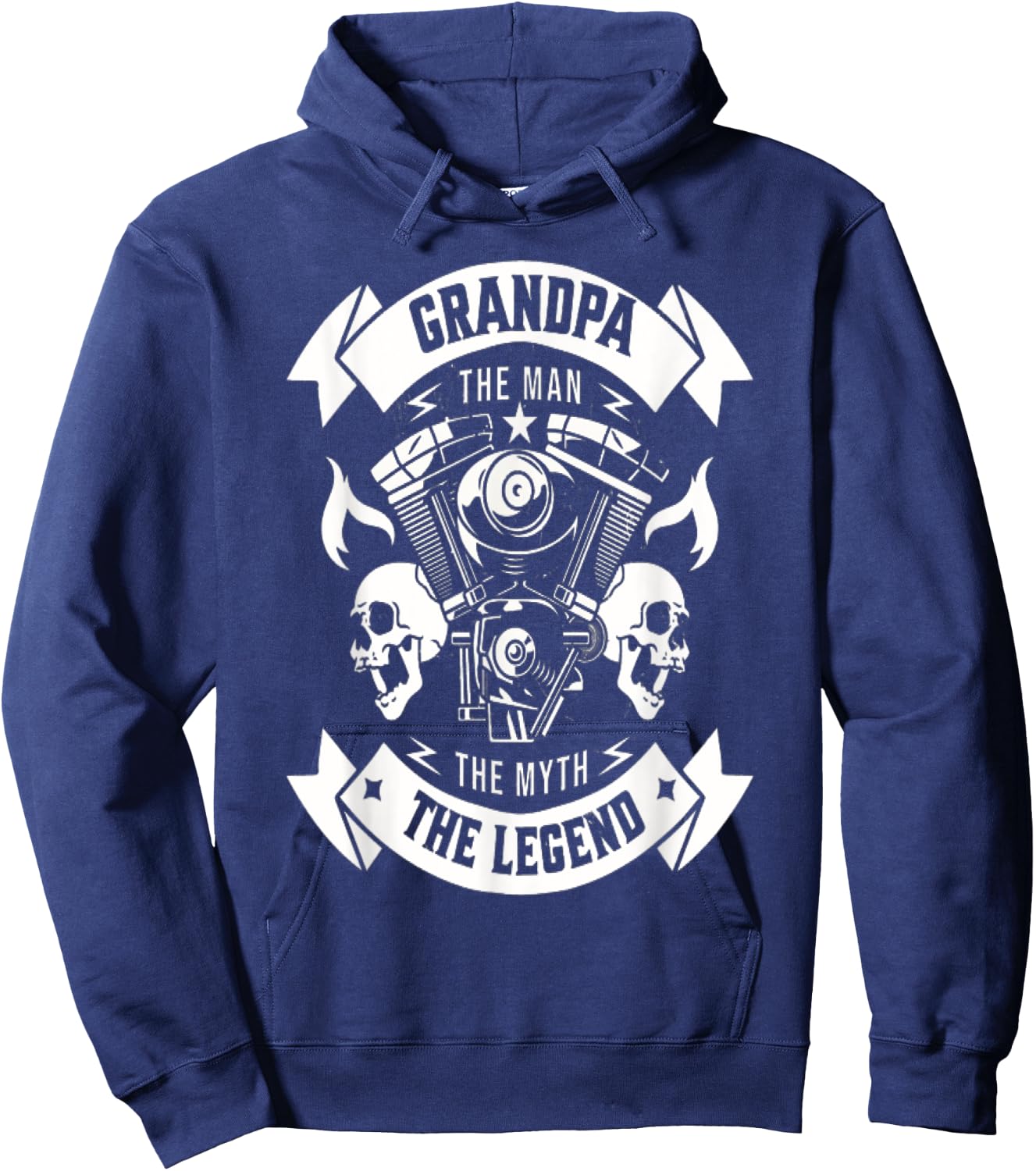 Biker Grandpa The Man The Myth The Legend Motorcycle Hoodie - Hoodie | Navy