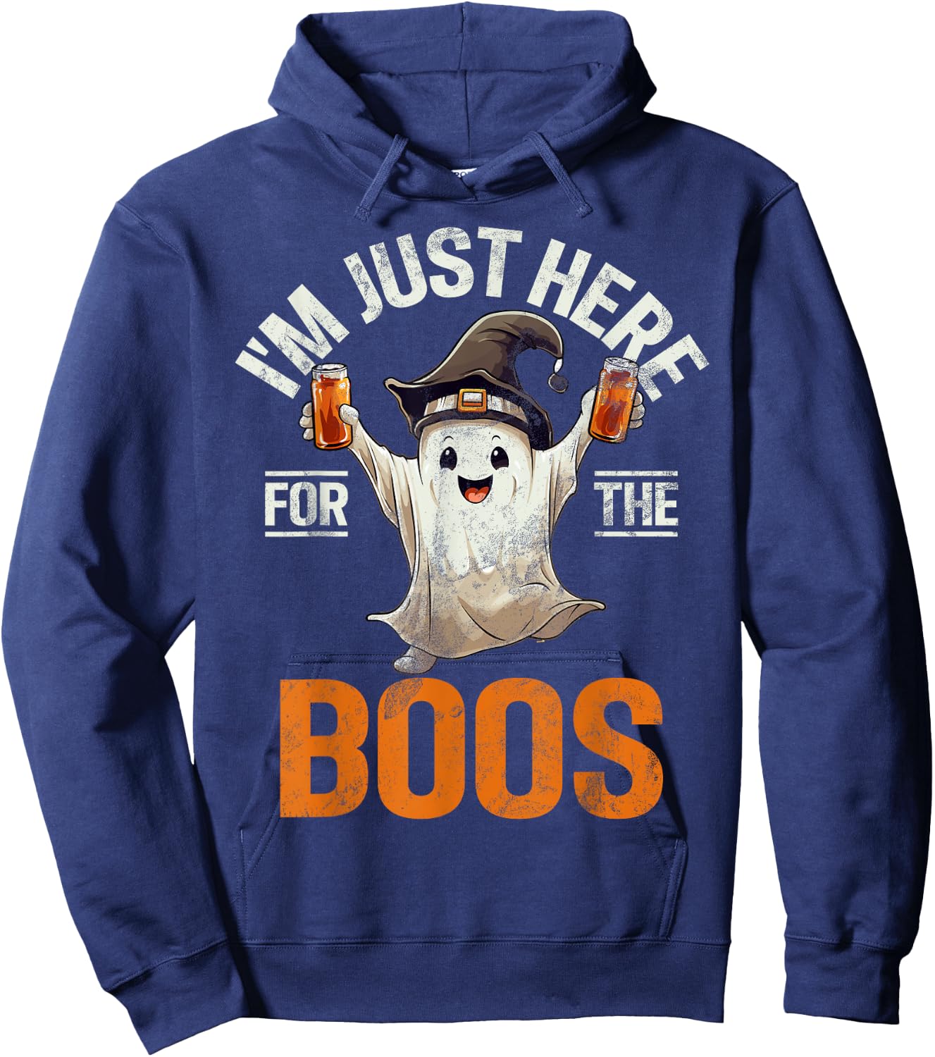 Just Here For The Boos Halloween Costume Funny Halloween Hoodie - Hoodie | Navy
