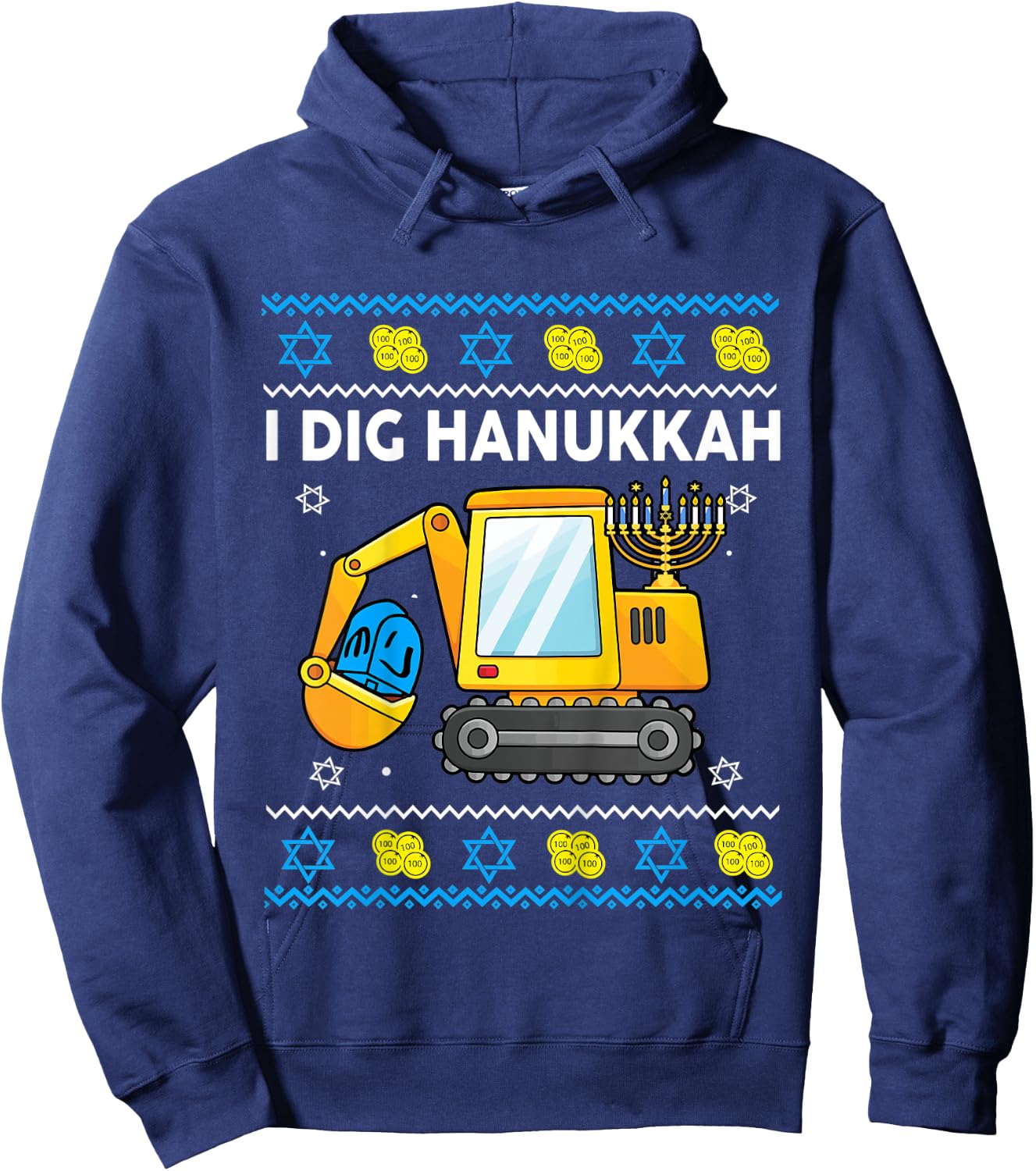 Kids I Dig Hanukkah-Shirt Happy Chanukah Funny Jewish Boy Toddler Hoodie - Hoodie | Navy