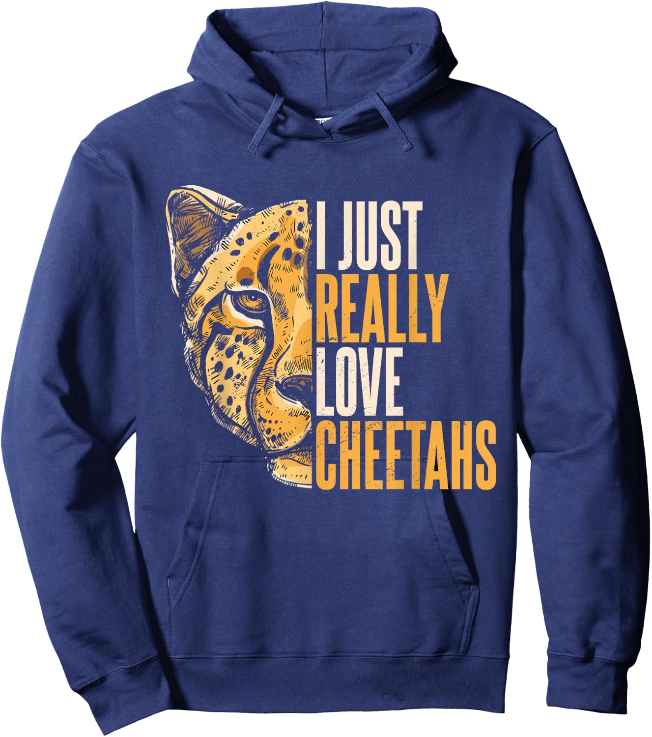 Cheetah Face Leopard Wildlife Men Women Kids Hoodie - Hoodie | Navy
