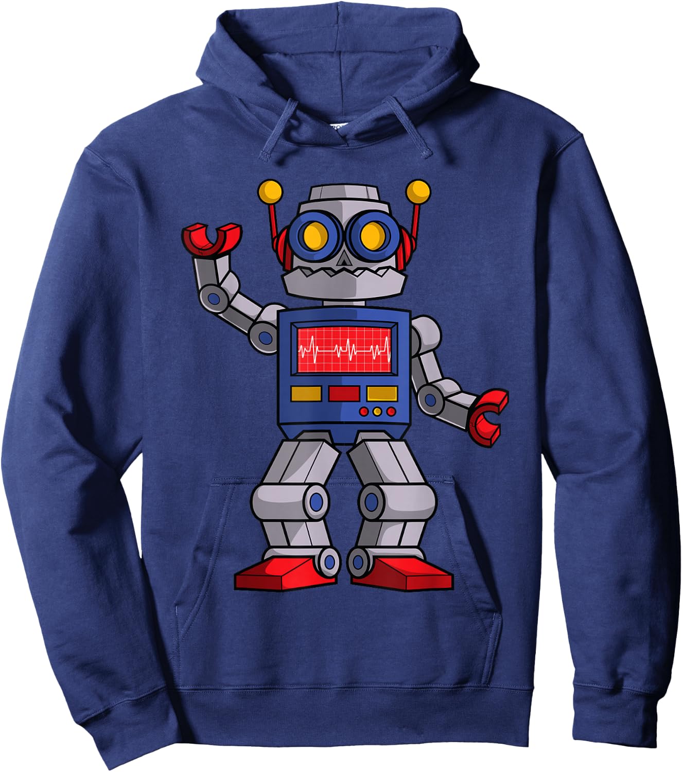 Funny Robot Design for Kids Boys Girls Robotics Bot Lovers Small Hoodie - Hoodie | Navy