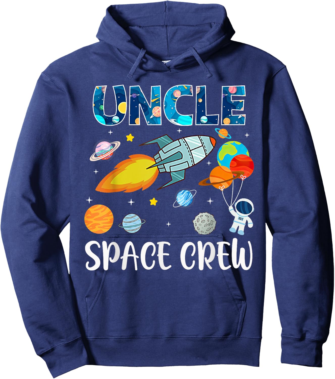 Uncle Space Crew Mom Of The Birthday Boy Birthday Party Hoodie - Hoodie | Navy