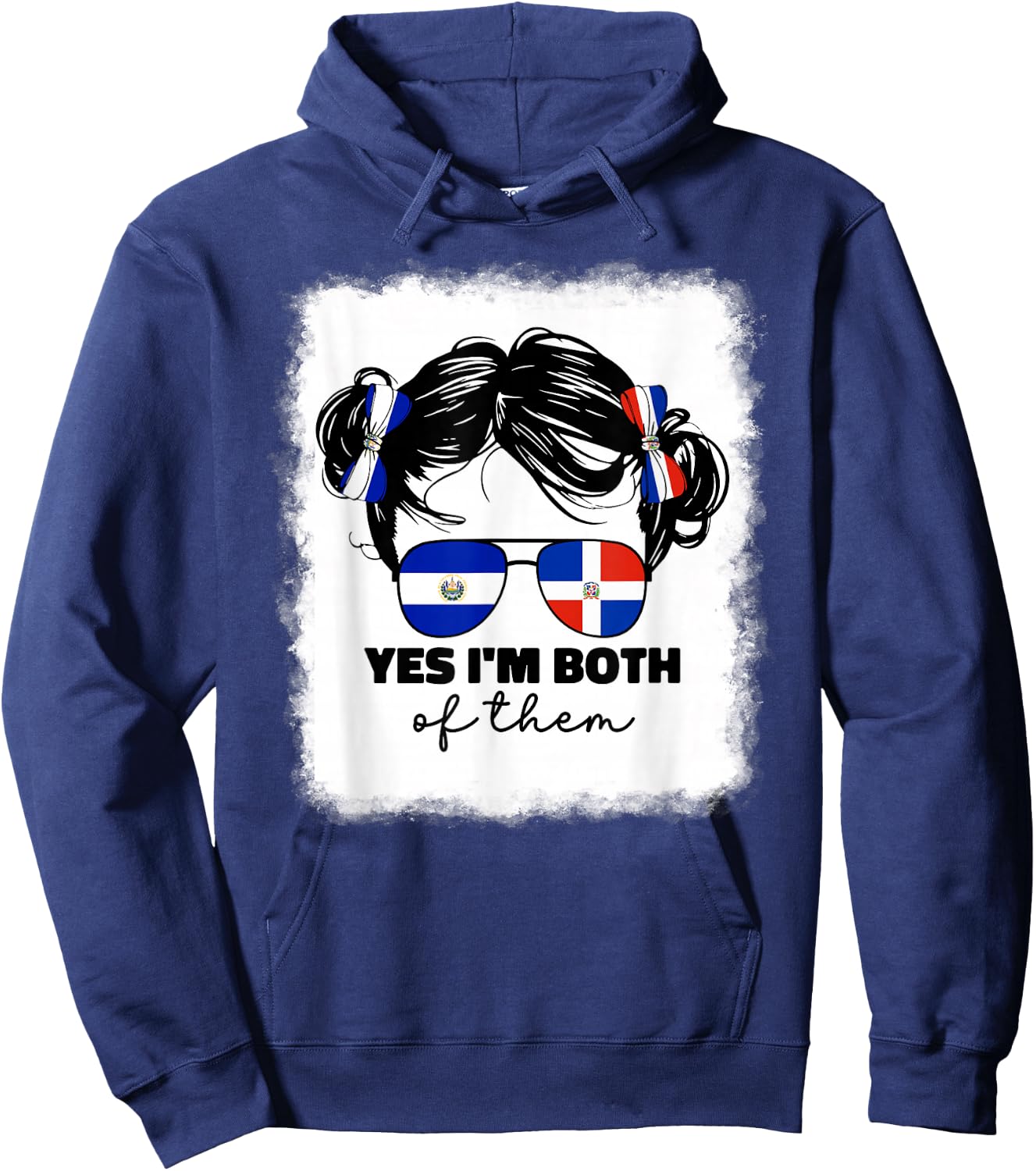 Half Dominican And Salvadorian El Salvador Flag Kids Girls Hoodie - Hoodie | Navy