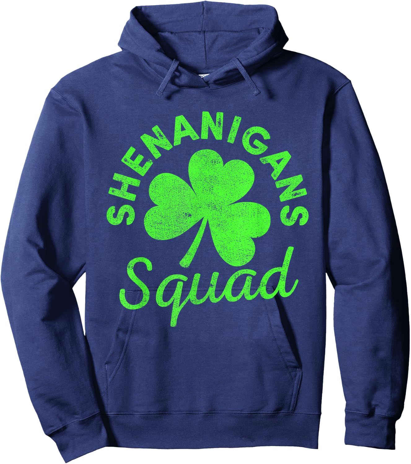 Shenanigans Squad Green Clover St Patricks Day Men Women Hoodie - Hoodie | Navy