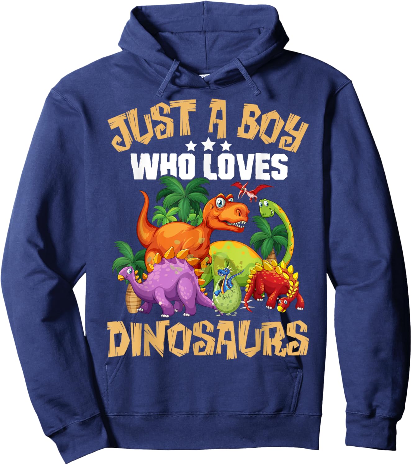 Just A Boy Who Loves Dinosaurs Shirt Brachiosaurus Dino Boys Hoodie - Hoodie | Navy