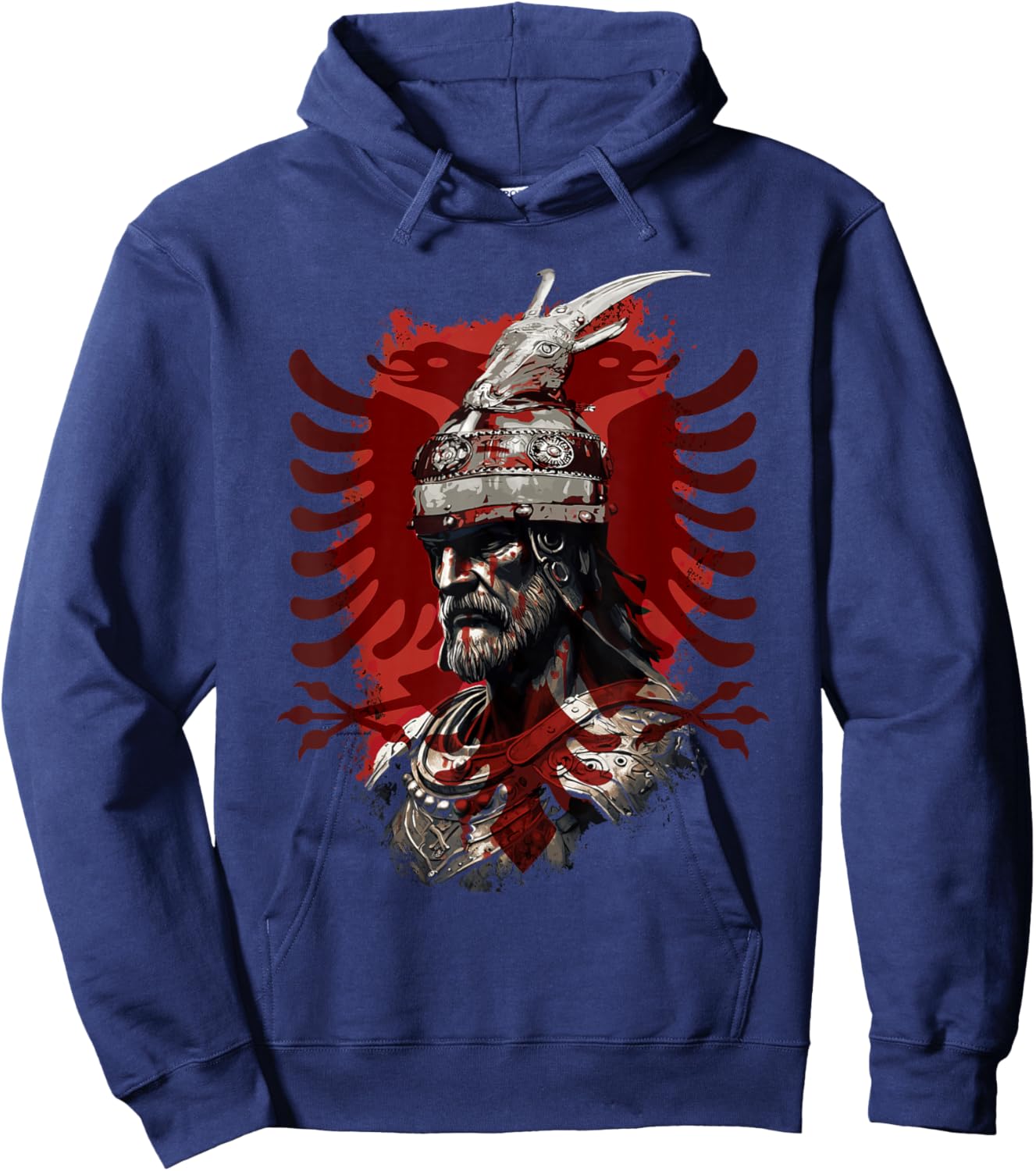 Skanderbeg Albanian National Hero Eagle Kosovo Albanian Hoodie - Hoodie | Navy