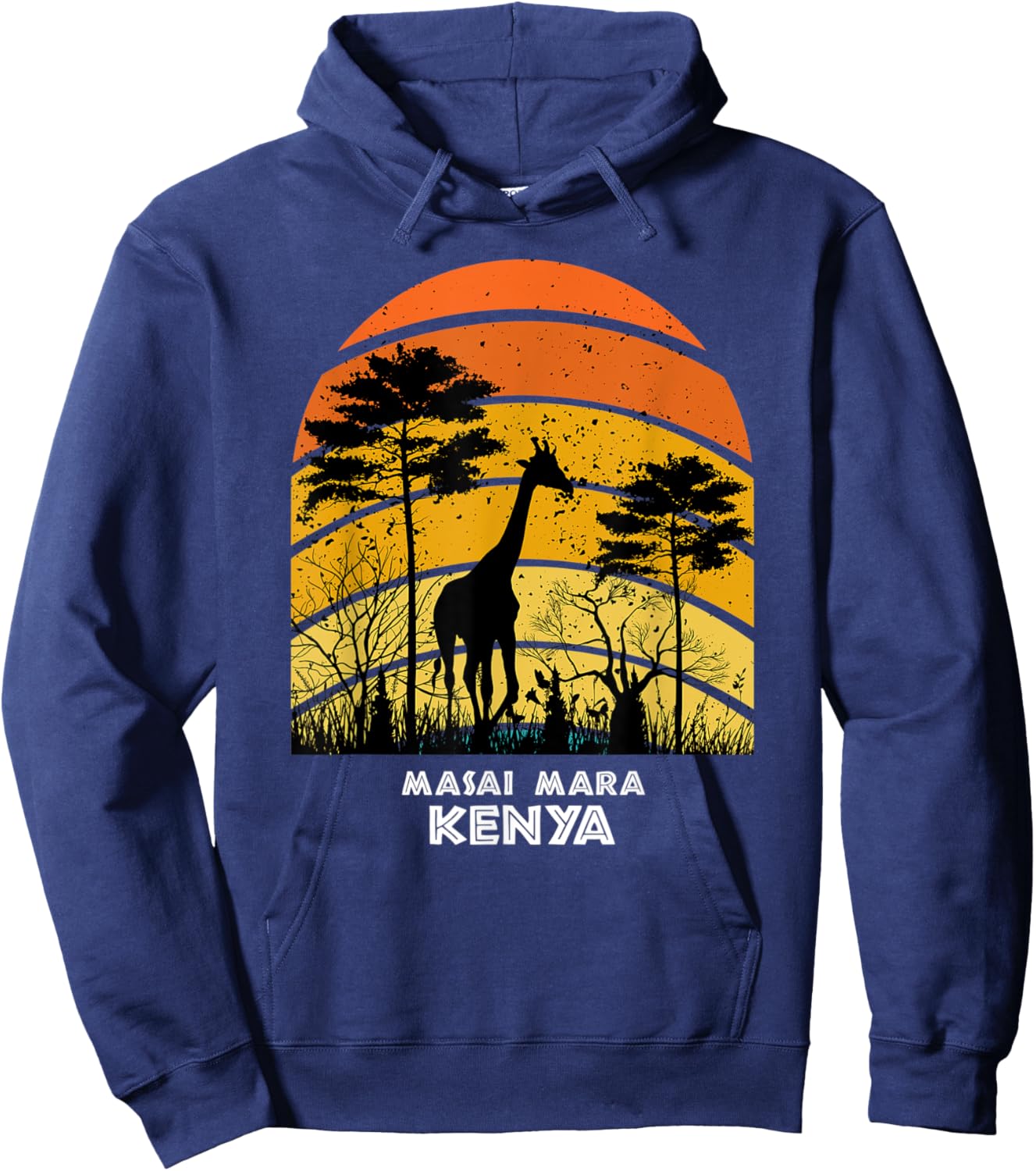 Masai Mara, Kenya Safari National Park Game Reserve Girrafe Hoodie - Hoodie | Navy