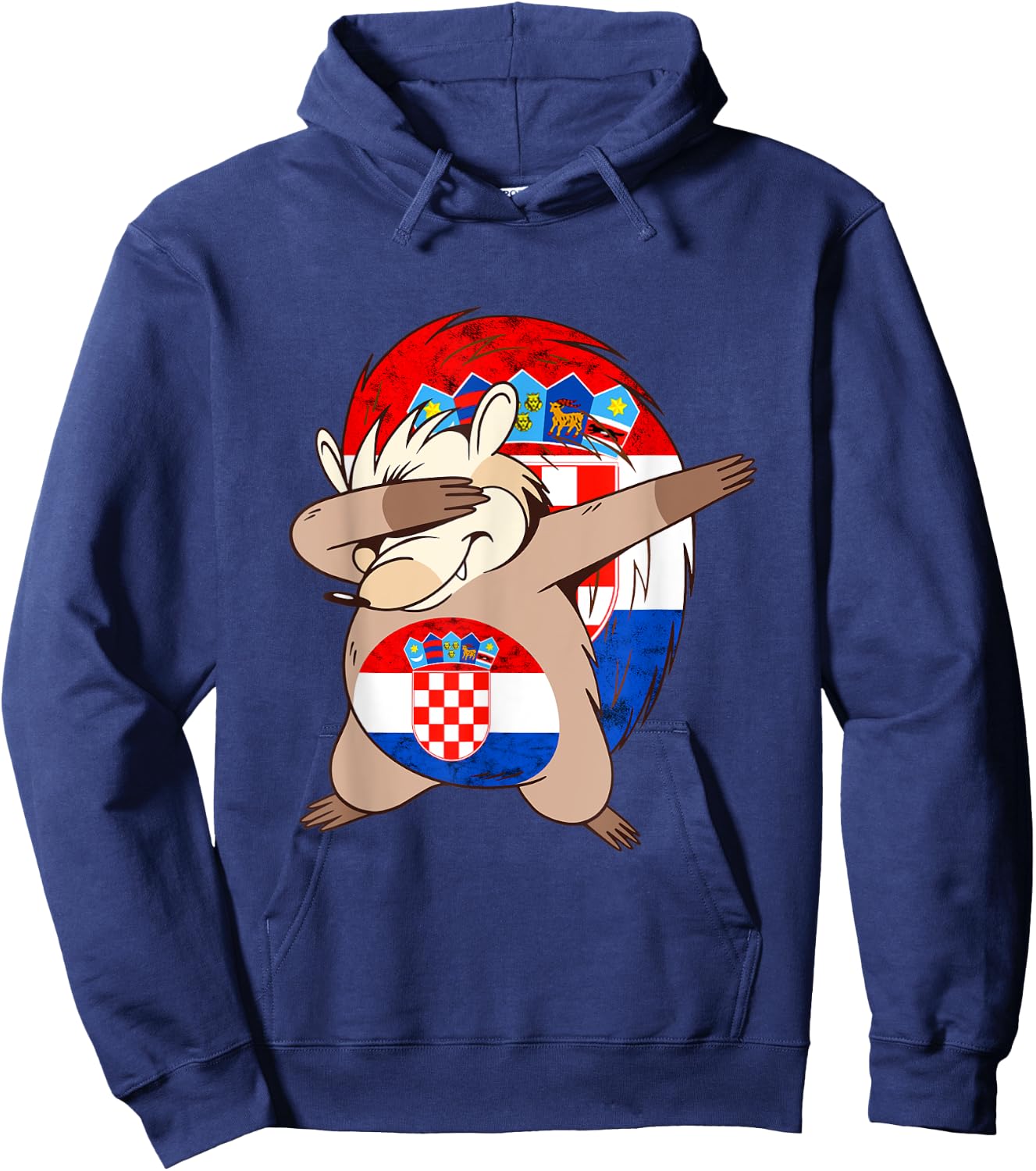 Hrvatska Hedgehog Croatian Soccer Team Croatian Flag Croatia Hoodie - Hoodie | Navy