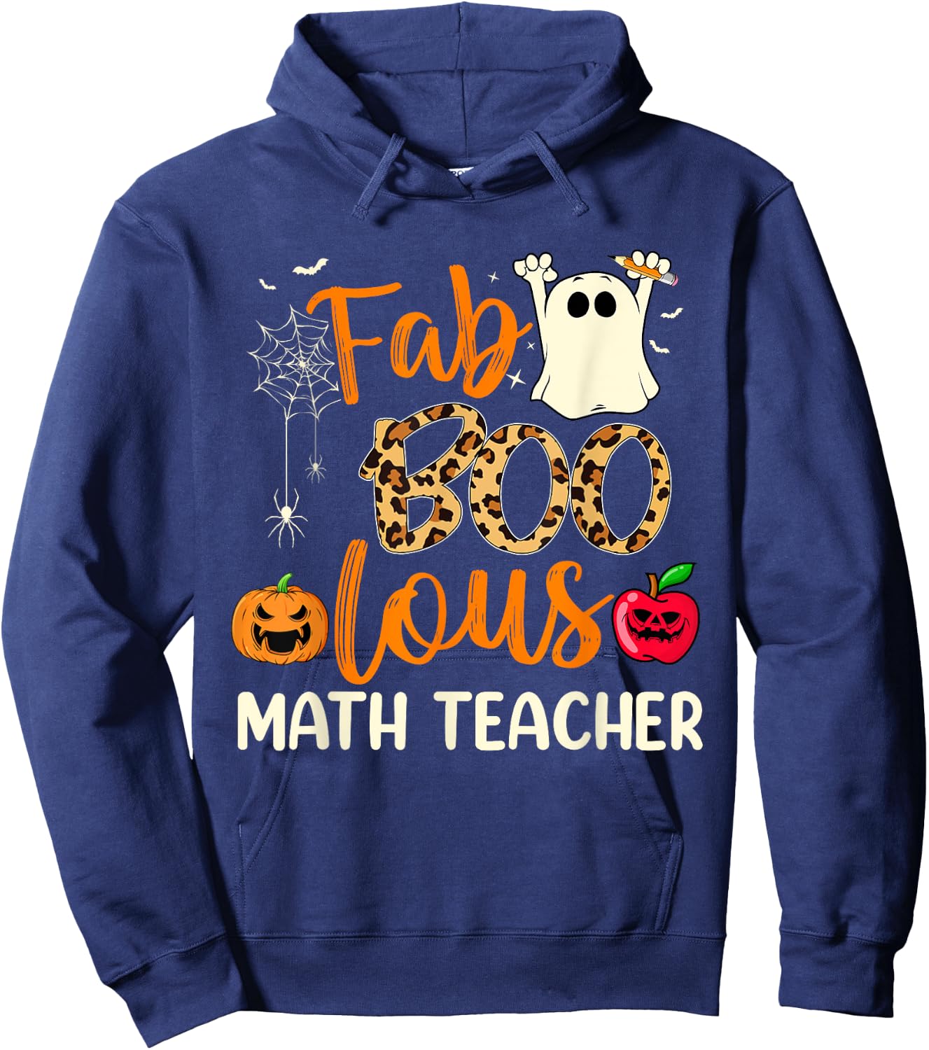 Fab Boo Lous Math Teacher Leopard Spooky Halloween Costume Hoodie - Hoodie | Navy