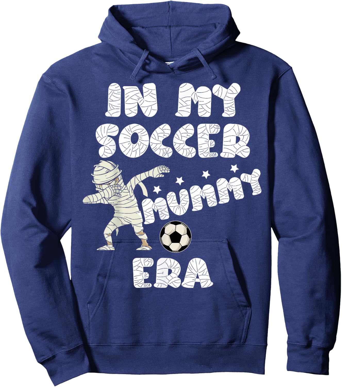 Halloween Soccer Mom Shirt,Spooky Mummy In My Soccer Mom Era Hoodie - Hoodie | Navy